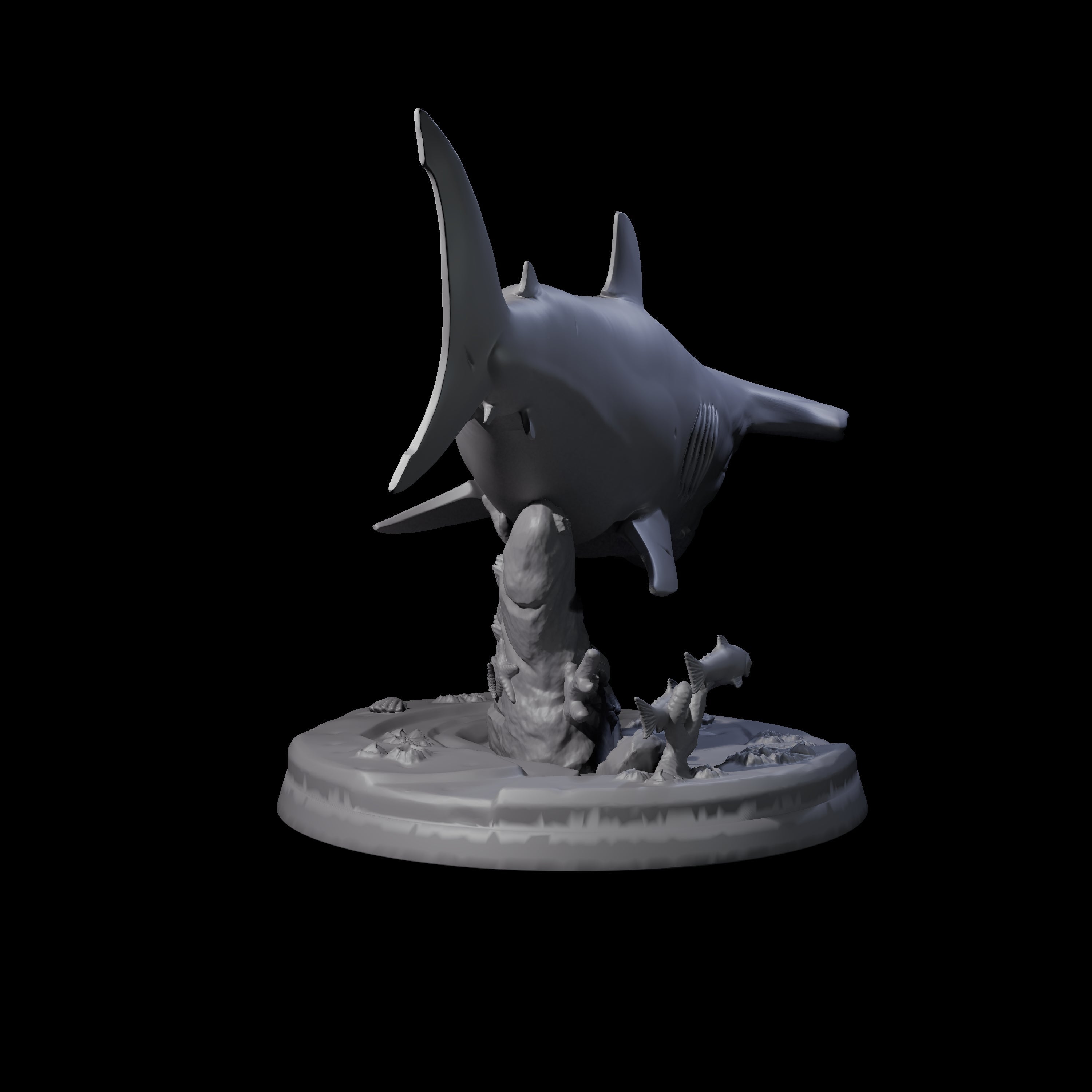 Four Toothy Giant Sharks Miniature for Dungeons and Dragons, Pathfinder or other TTRPGs