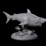 Four Toothy Giant Sharks Miniature for Dungeons and Dragons, Pathfinder or other TTRPGs