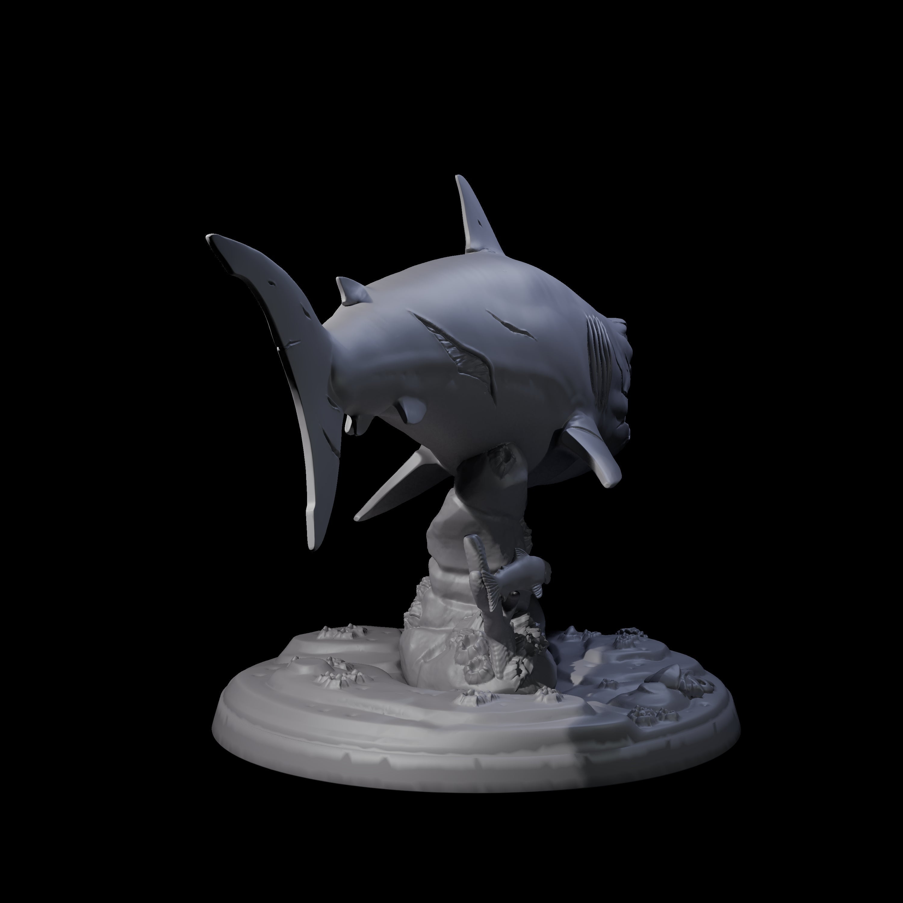 Four Toothy Giant Sharks Miniature for Dungeons and Dragons, Pathfinder or other TTRPGs