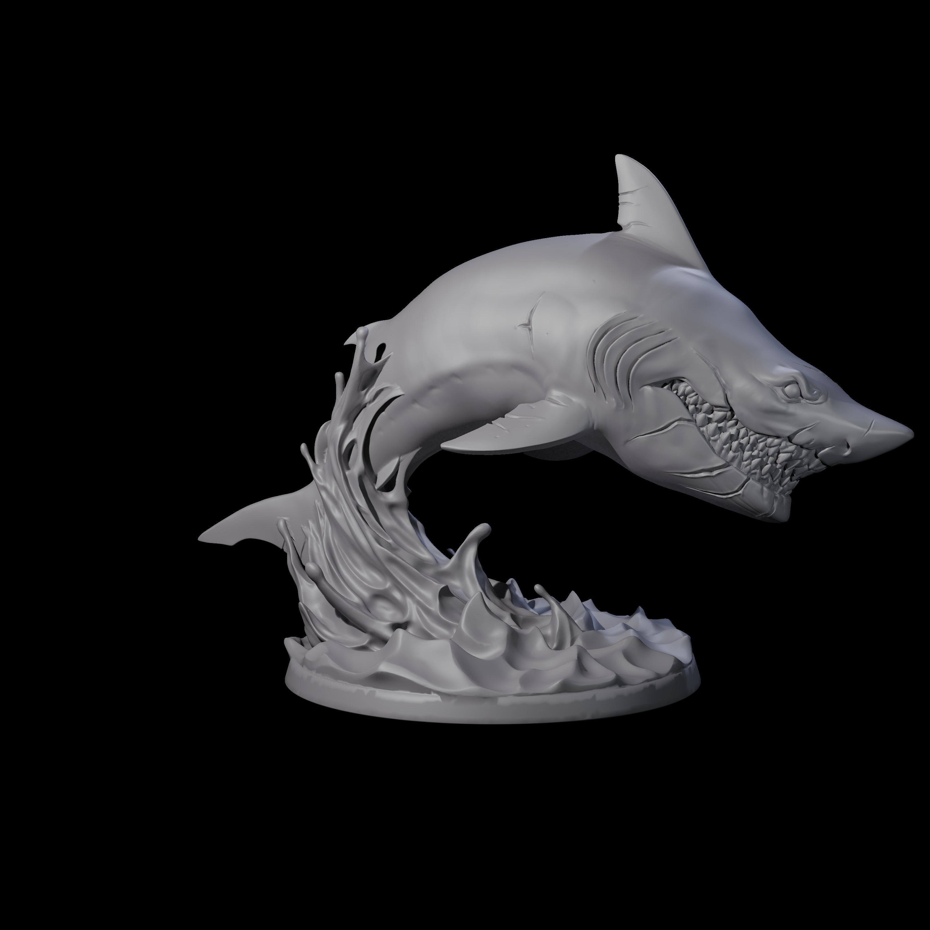 Four Toothy Giant Sharks Miniature for Dungeons and Dragons, Pathfinder or other TTRPGs