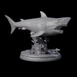 Four Toothy Giant Sharks Miniature for Dungeons and Dragons, Pathfinder or other TTRPGs