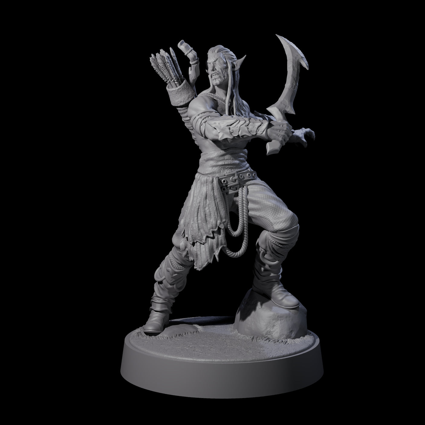 Four Tormented Eyeless Drow Miniature for Dungeons and Dragons, Pathfinder or other TTRPGs