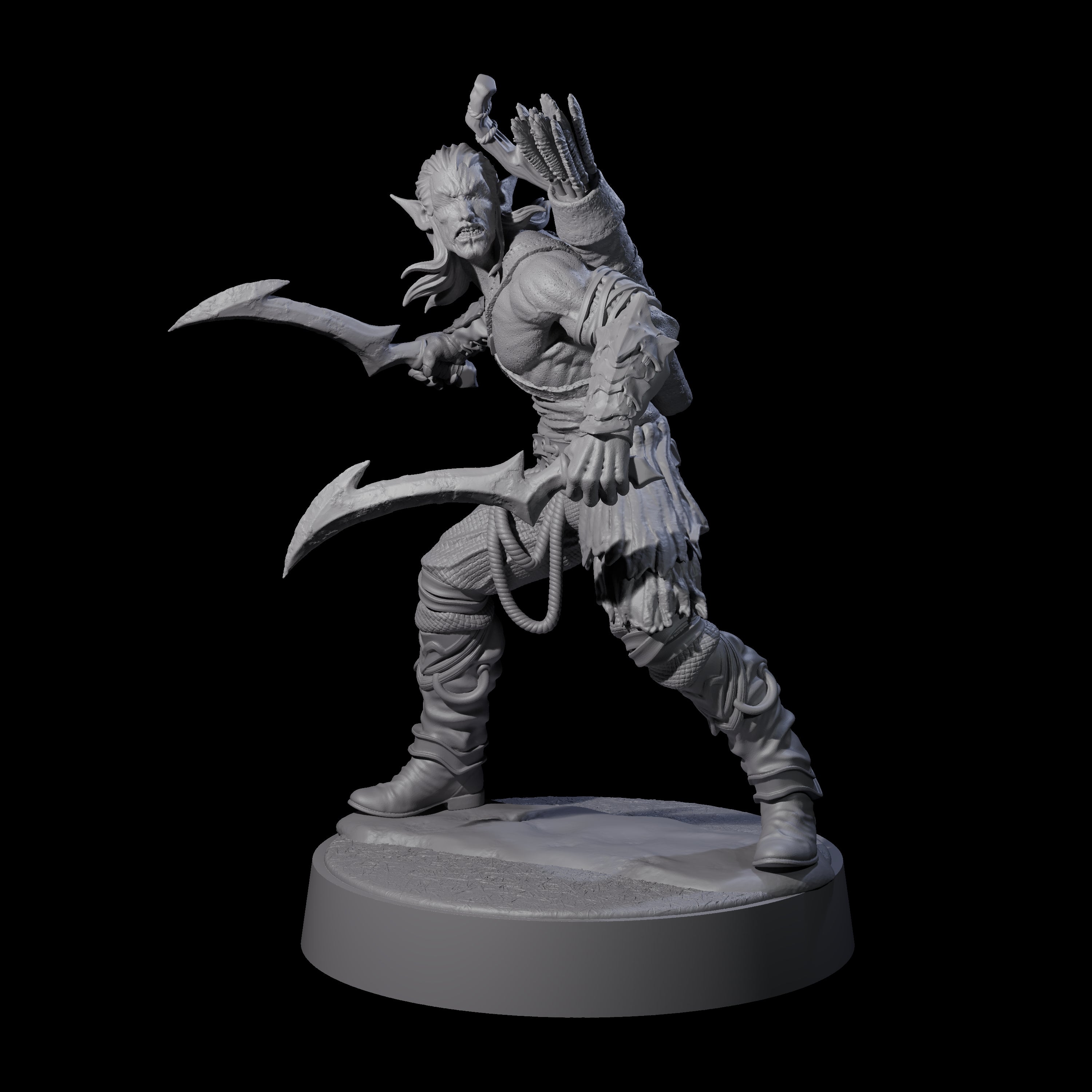 Four Tormented Eyeless Drow Miniature for Dungeons and Dragons, Pathfinder or other TTRPGs