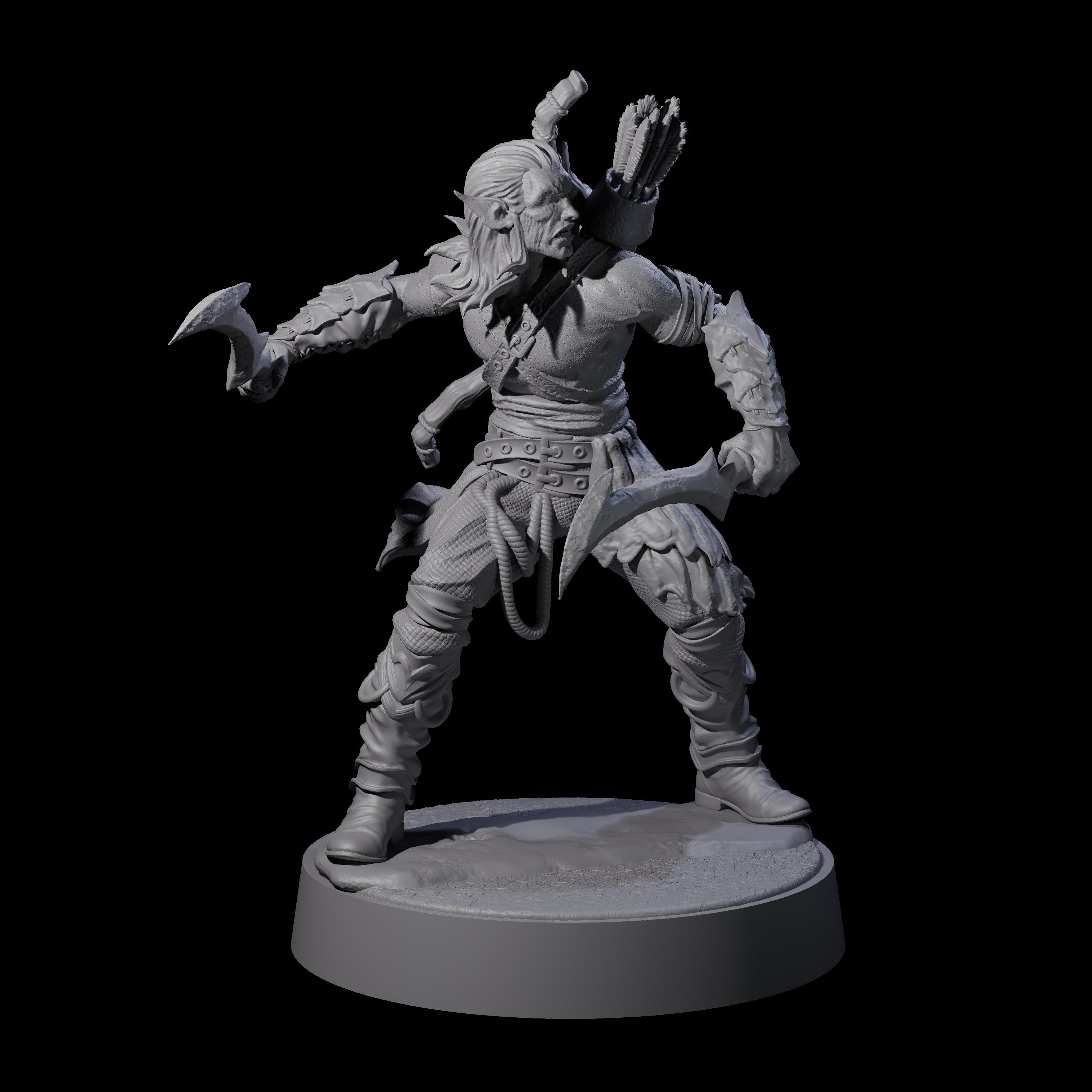 Four Tormented Eyeless Drow Miniature for Dungeons and Dragons, Pathfinder or other TTRPGs