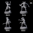 Four Tormented Eyeless Drow Miniature for Dungeons and Dragons, Pathfinder or other TTRPGs