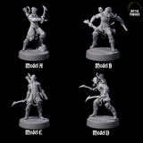 Four Tormented Eyeless Drow Miniature for Dungeons and Dragons, Pathfinder or other TTRPGs