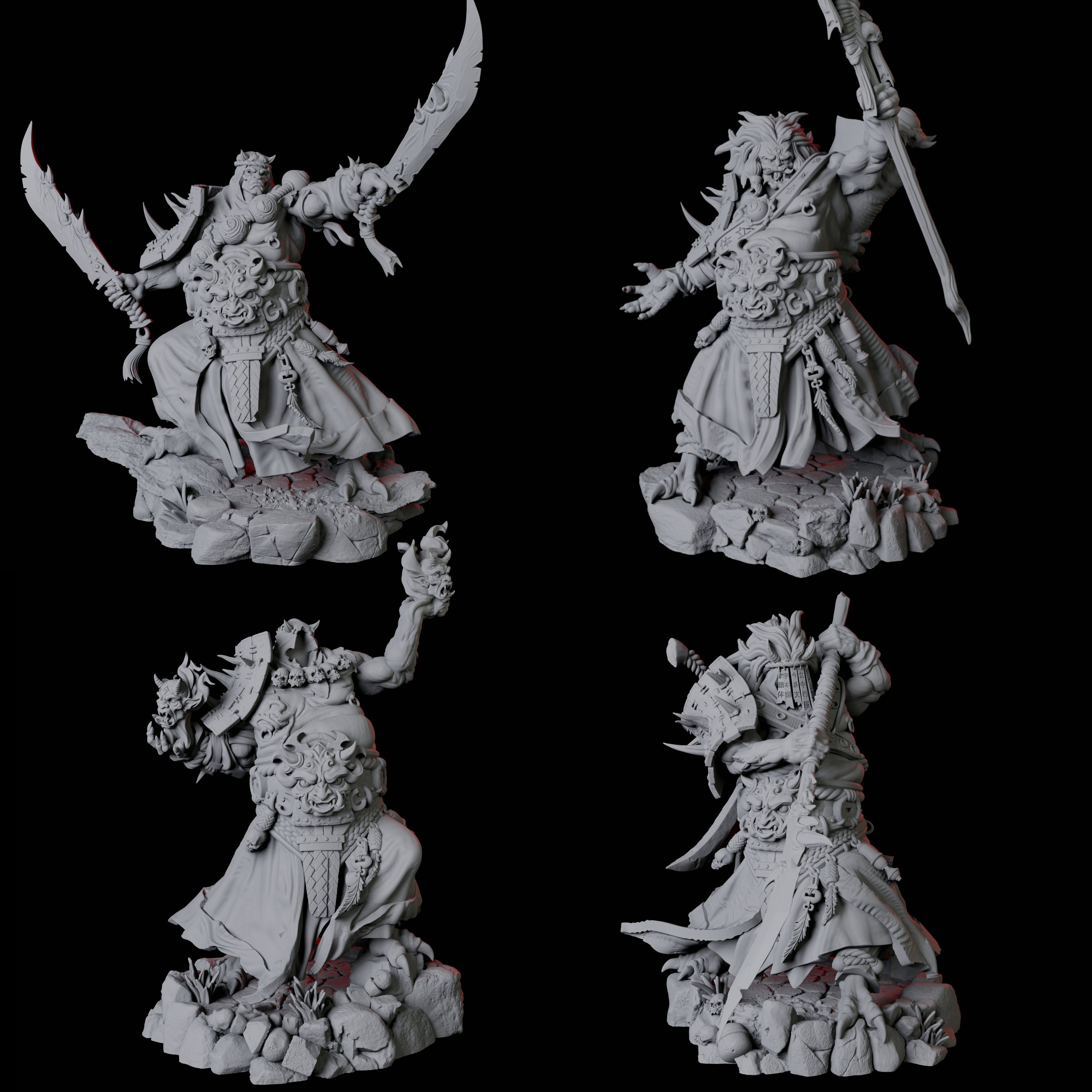 Four Towering Oni Demons Miniature for Dungeons and Dragons, Pathfinder or other TTRPGs