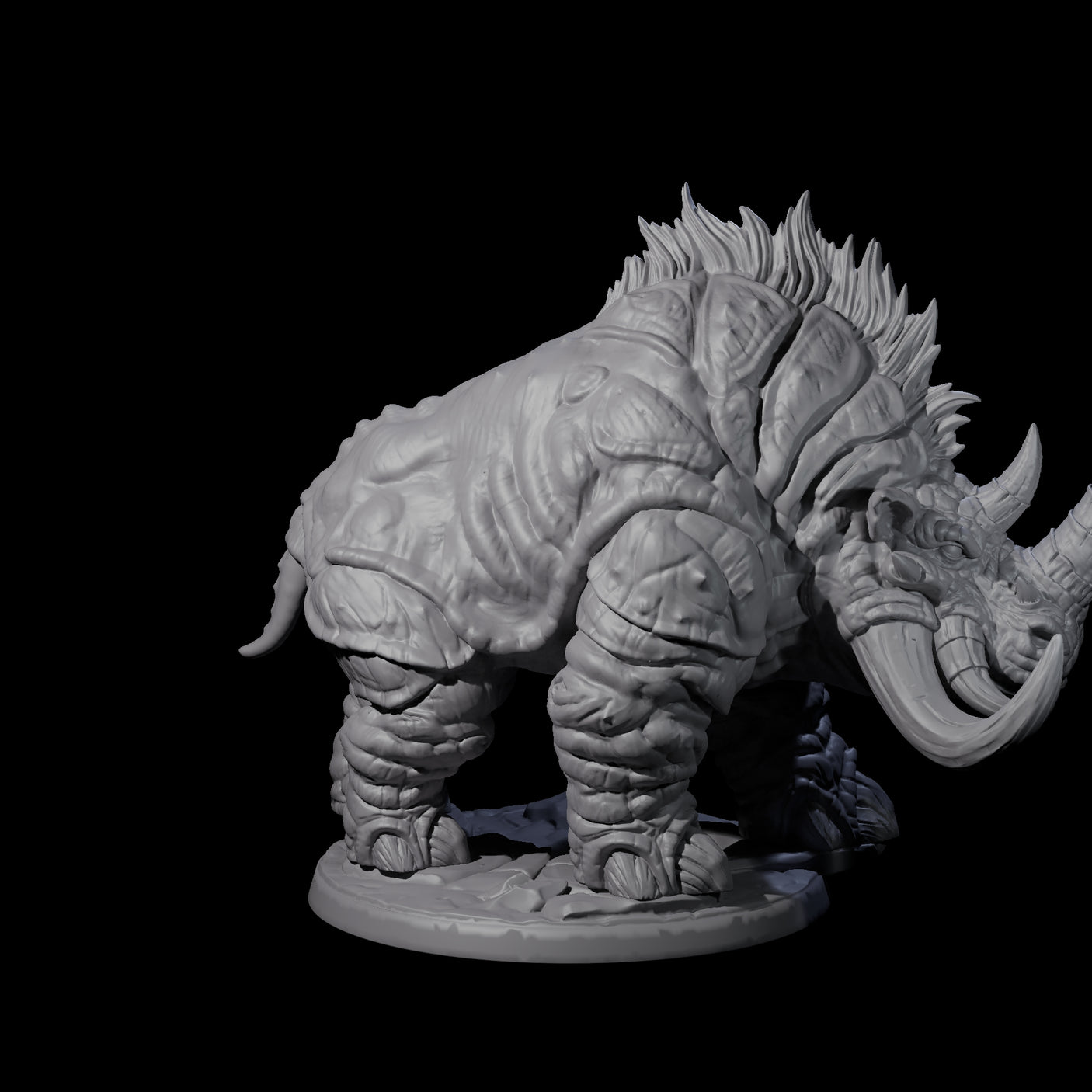 Four Tundra Rhinos Miniature for Dungeons and Dragons, Pathfinder or other TTRPGs