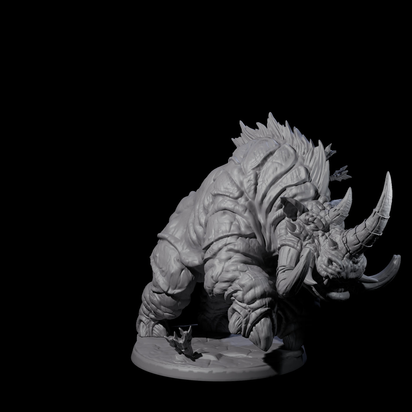 Four Tundra Rhinos Miniature for Dungeons and Dragons, Pathfinder or other TTRPGs