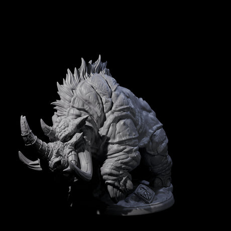 Four Tundra Rhinos Miniature for Dungeons and Dragons, Pathfinder or other TTRPGs