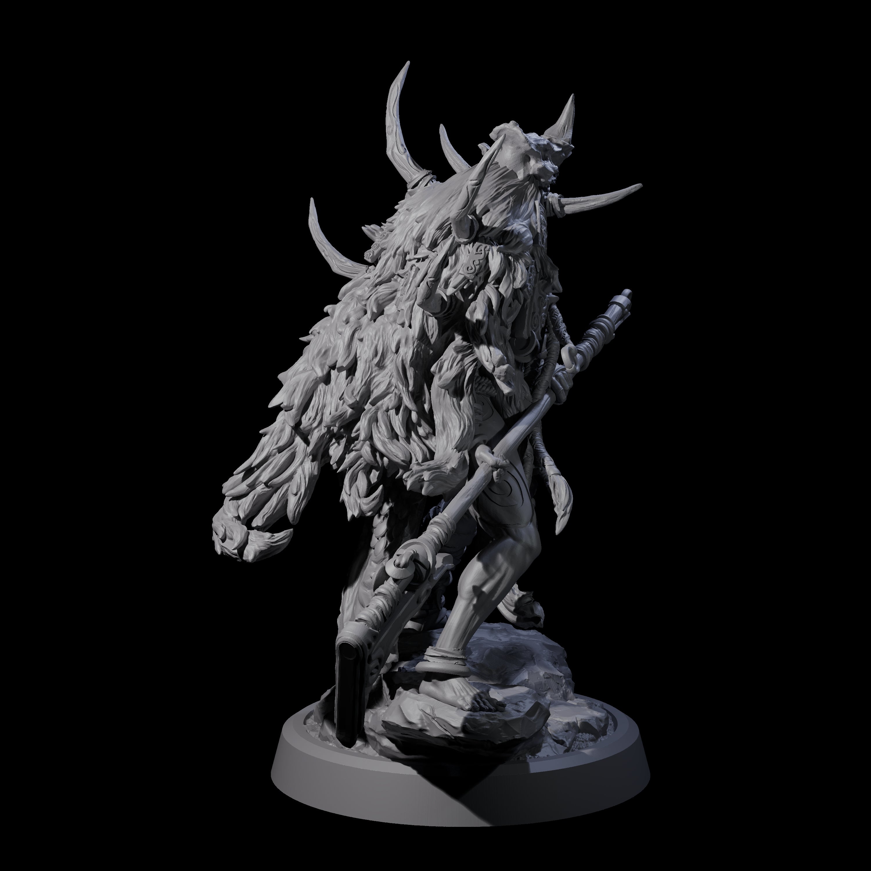 Four Tusked Goblin Shamans Miniature for Dungeons and Dragons, Pathfinder or other TTRPGs