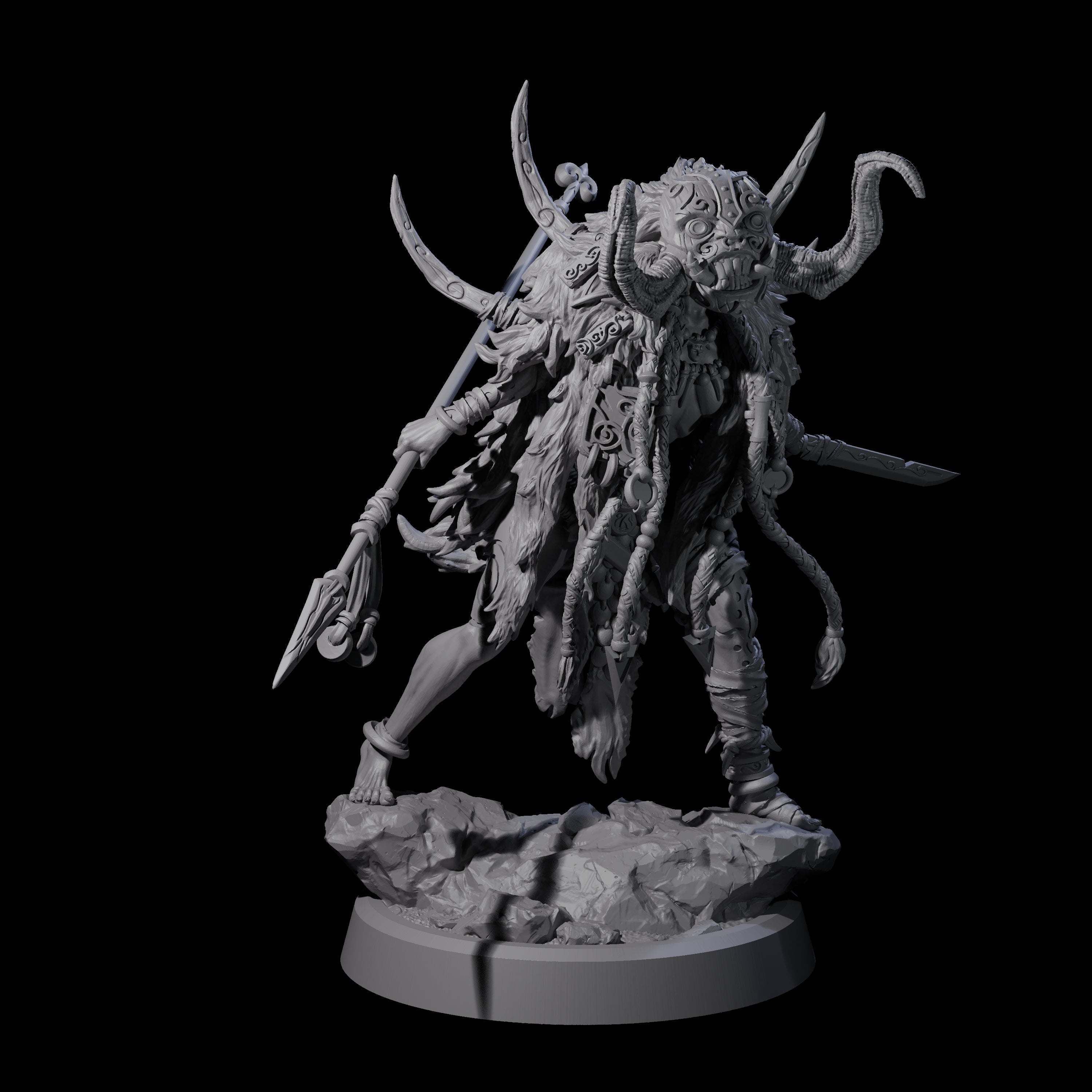 Four Tusked Goblin Shamans Miniature for Dungeons and Dragons, Pathfinder or other TTRPGs