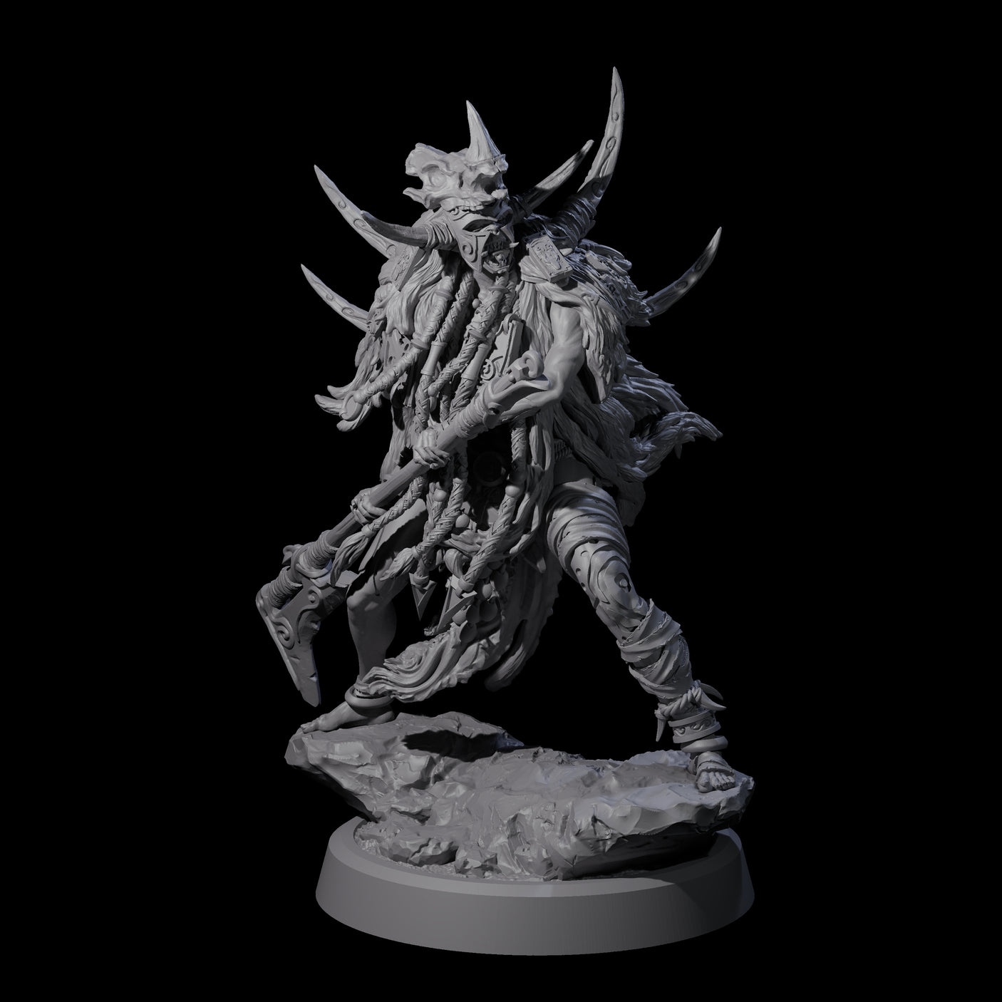 Four Tusked Goblin Shamans Miniature for Dungeons and Dragons, Pathfinder or other TTRPGs
