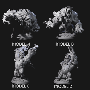 Four Twisted Fomorians Miniature for Dungeons and Dragons, Pathfinder or other TTRPGs