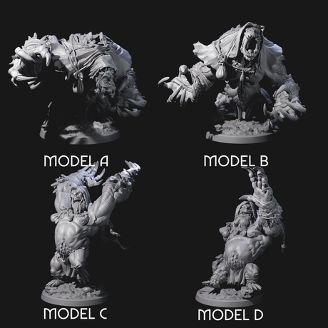 Four Twisted Fomorians Miniature for Dungeons and Dragons, Pathfinder or other TTRPGs
