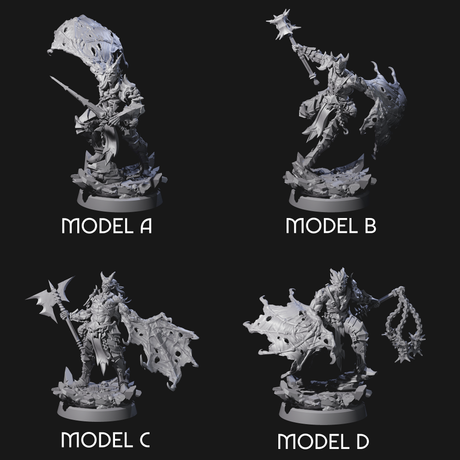 Four Unholy Half Winged Cambions Miniature for Dungeons and Dragons, Pathfinder or other TTRPGs