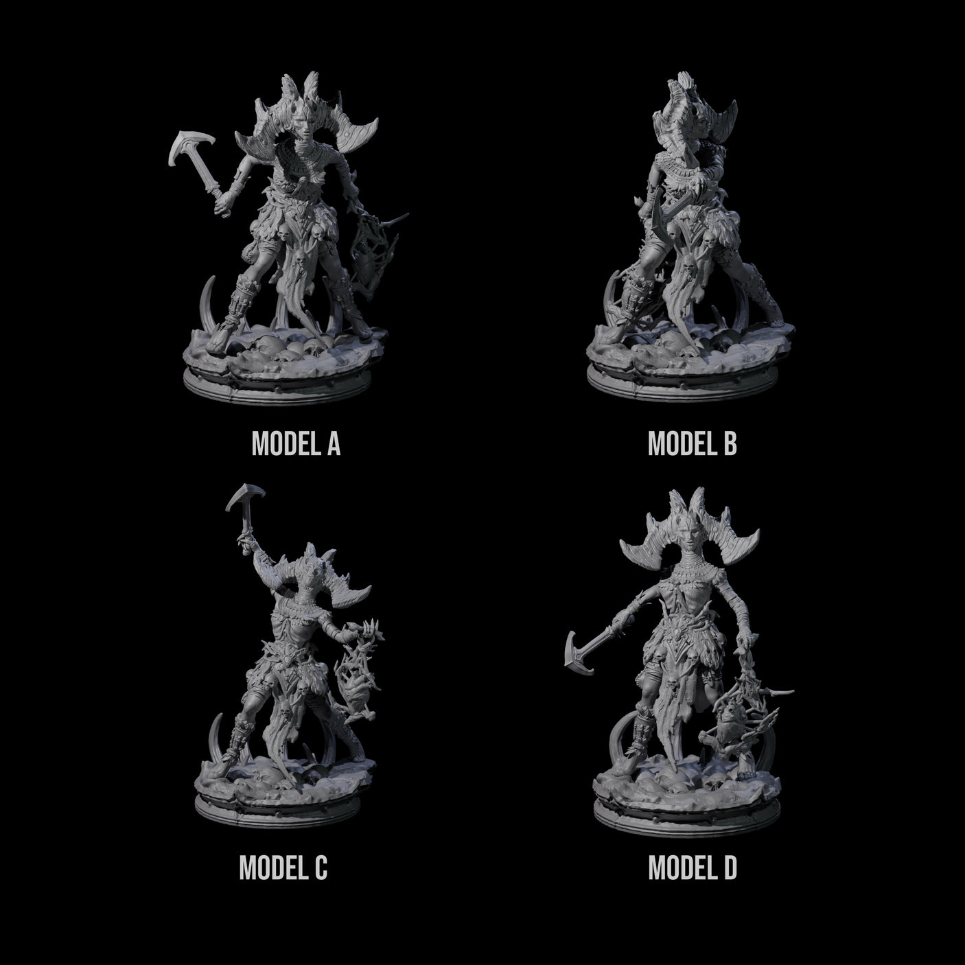 Four Unscrupulous Shadow Weavers Miniature for Dungeons and Dragons, Pathfinder or other TTRPGs
