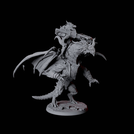 Four Valiant Dragonborn Warriors Riding Dragons Miniature for Dungeons and Dragons, Pathfinder or other TTRPGs