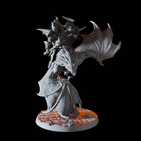 Four Vampires on Giant Bats Miniature for Dungeons and Dragons, Pathfinder or other TTRPGs