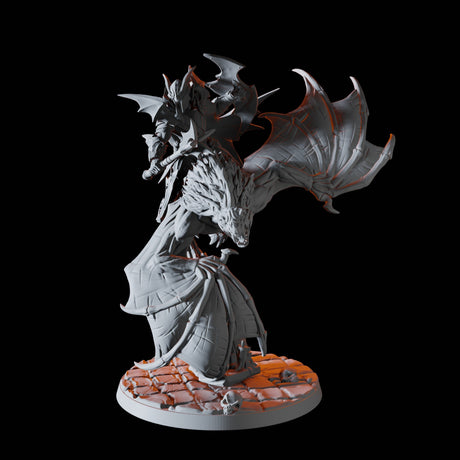 Four Vampires on Giant Bats Miniature for Dungeons and Dragons, Pathfinder or other TTRPGs