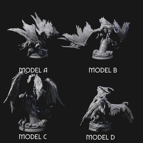 Four Vindictive Garuda Celestials Miniature for Dungeons and Dragons, Pathfinder or other TTRPGs
