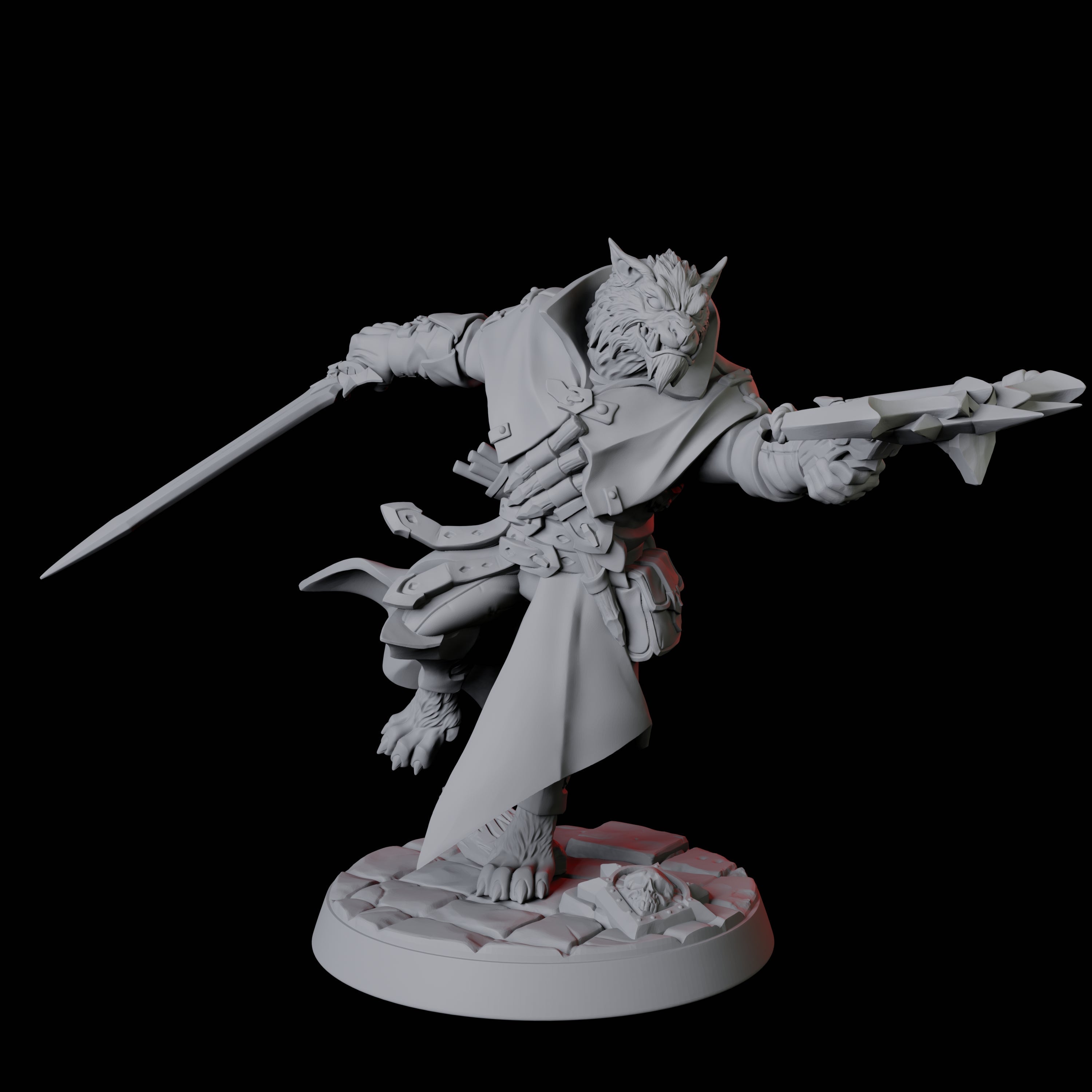 Four Werewolf Vampire Hunters Miniature for Dungeons and Dragons, Pathfinder or other TTRPGs