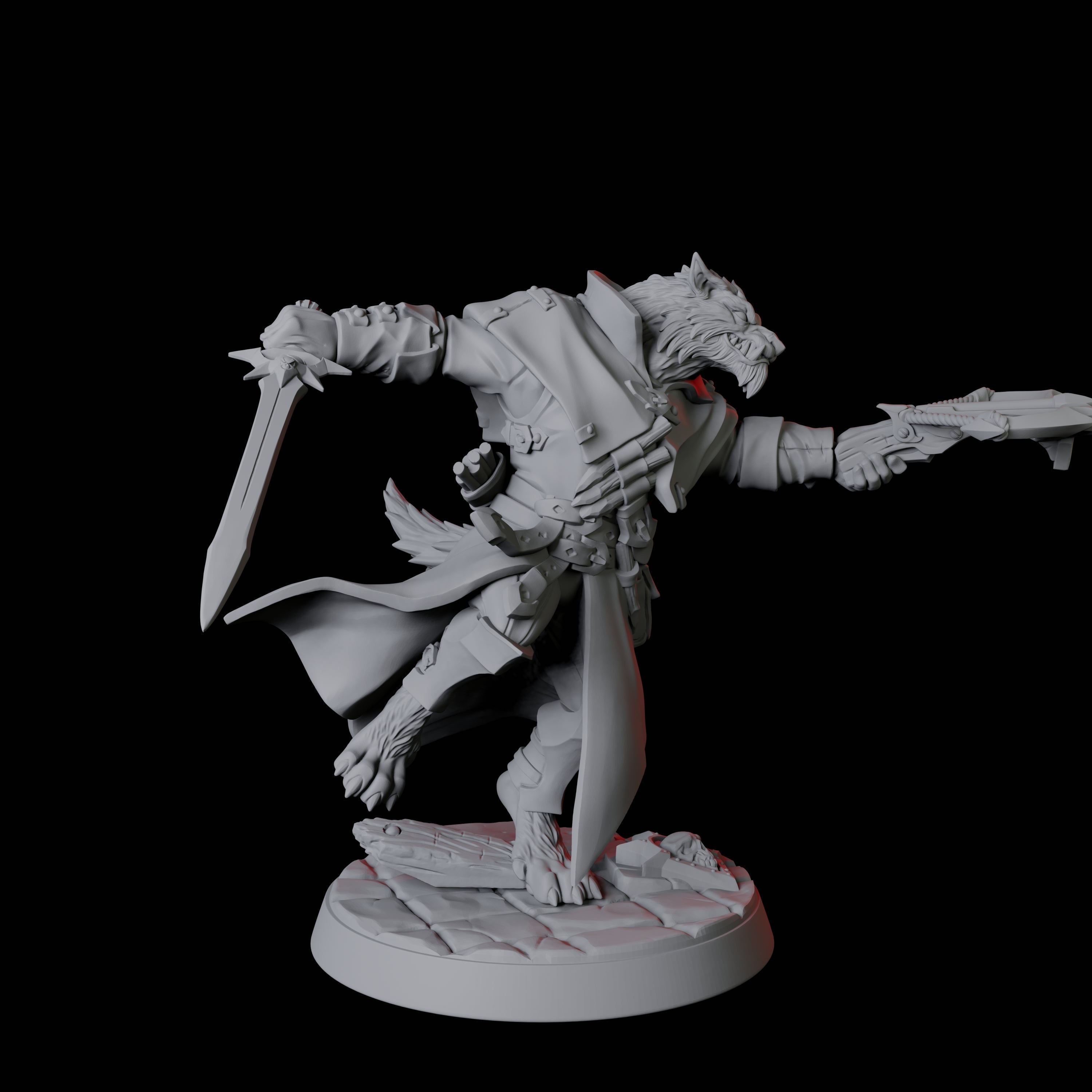 Four Werewolf Vampire Hunters Miniature for Dungeons and Dragons, Pathfinder or other TTRPGs