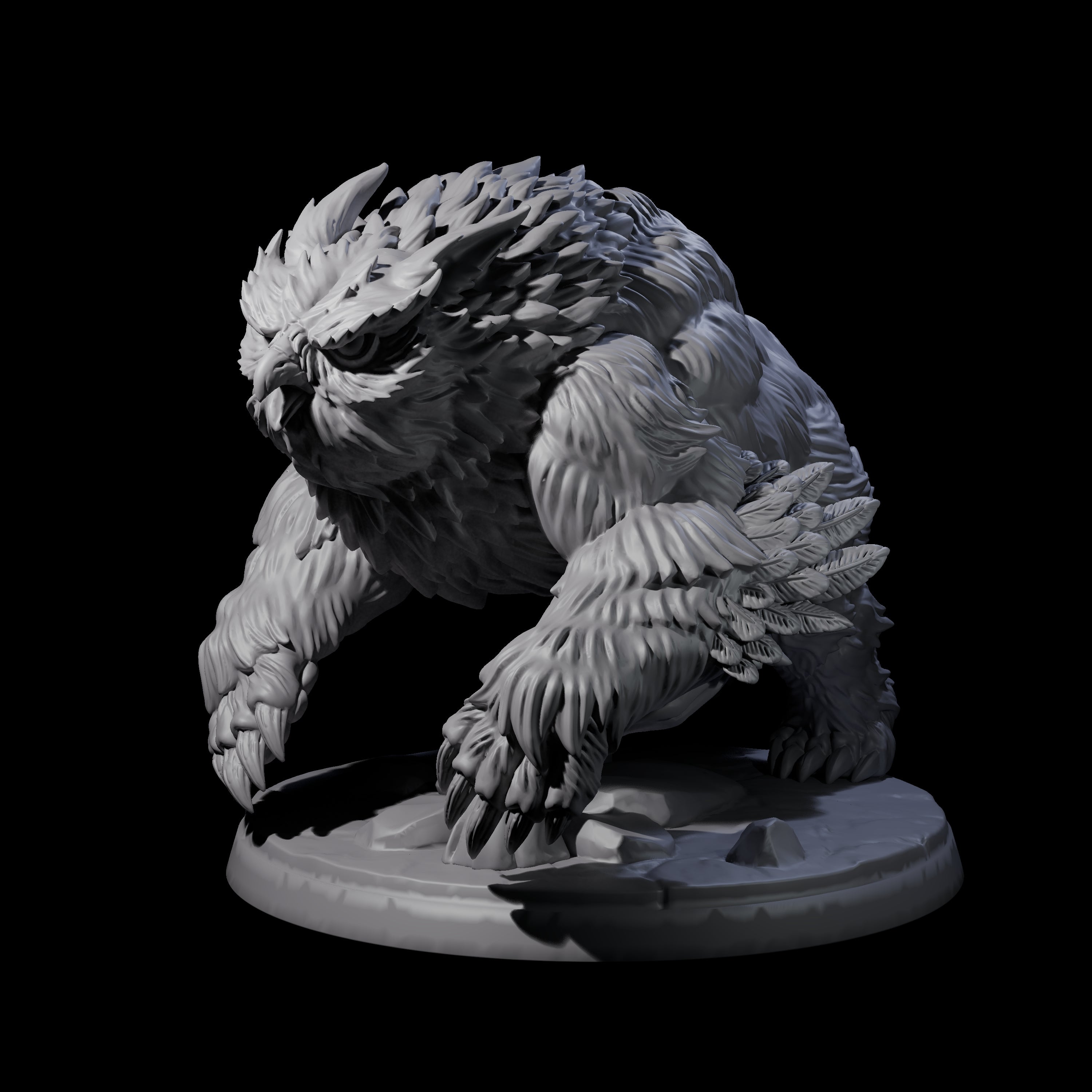 Four Wild Owlbears Miniature for Dungeons and Dragons, Pathfinder or other TTRPGs