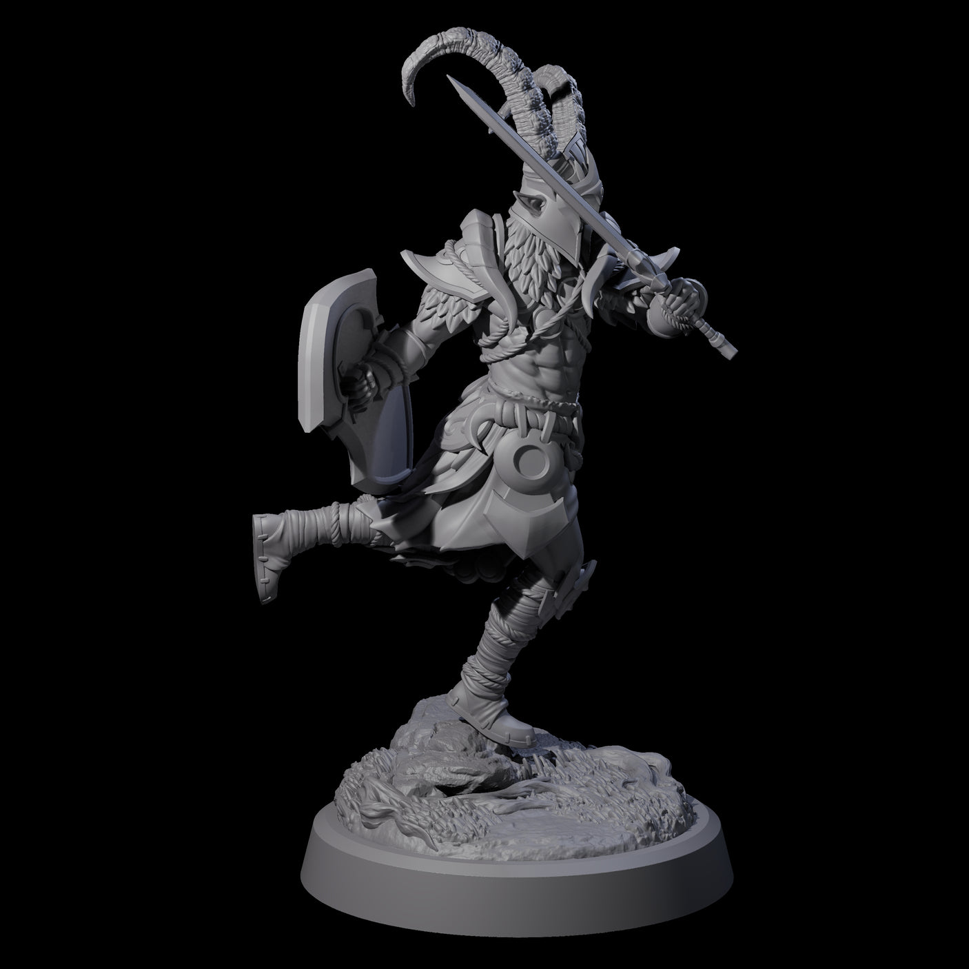 Four Woodland Armoured Elf Fighters Miniature for Dungeons and Dragons, Pathfinder or other TTRPGs