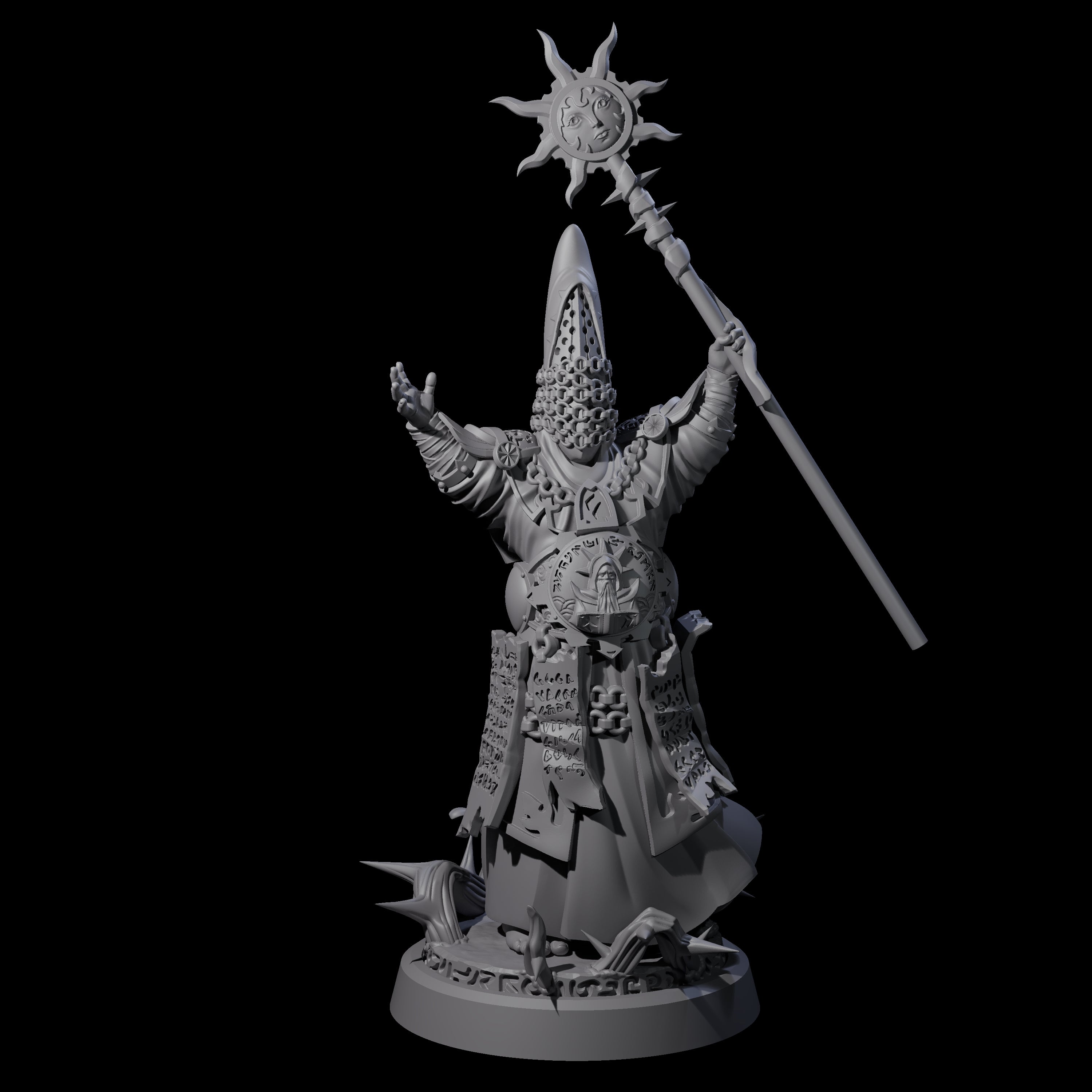 Four Worshipping Masked Clergy Miniature for Dungeons and Dragons, Pathfinder or other TTRPGs