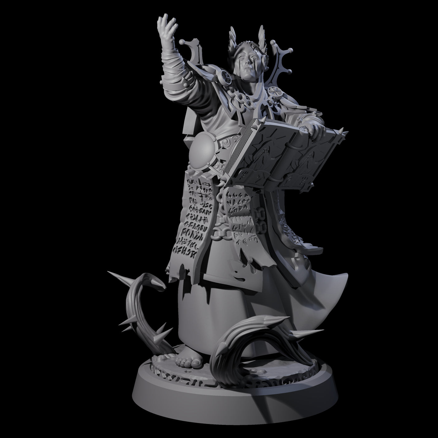 Four Worshipping Masked Clergy Miniature for Dungeons and Dragons, Pathfinder or other TTRPGs