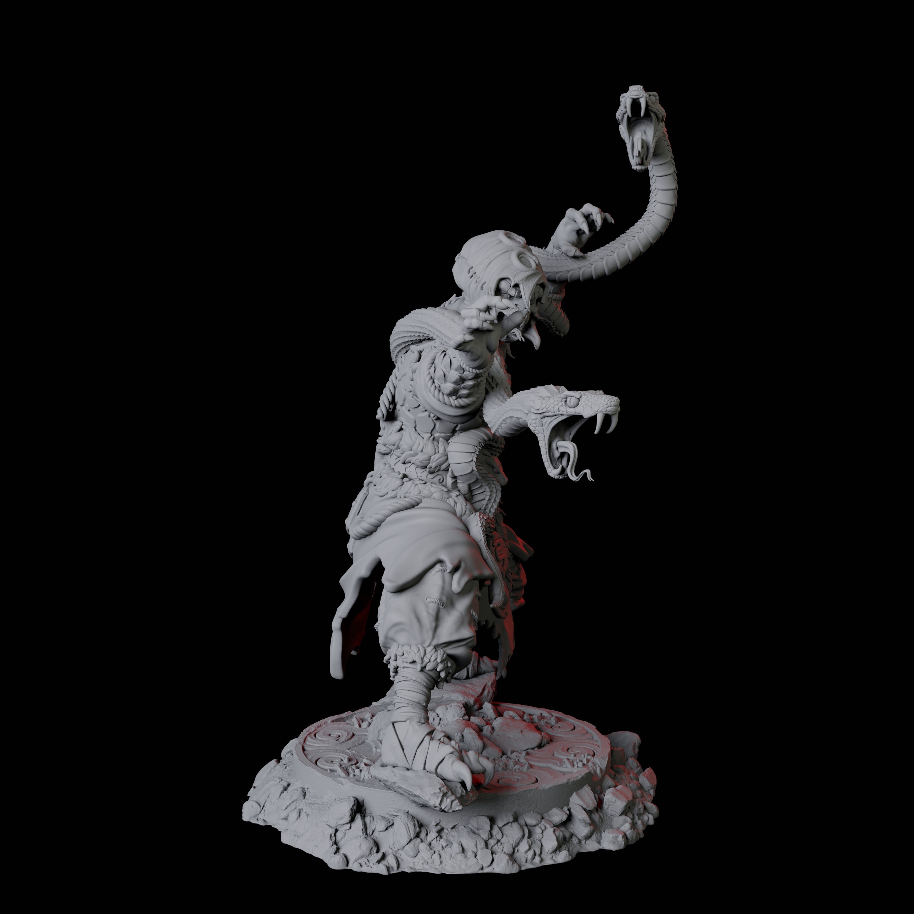 Four Yuan-Ti Snake Charmers Miniature for Dungeons and Dragons, Pathfinder or other TTRPGs