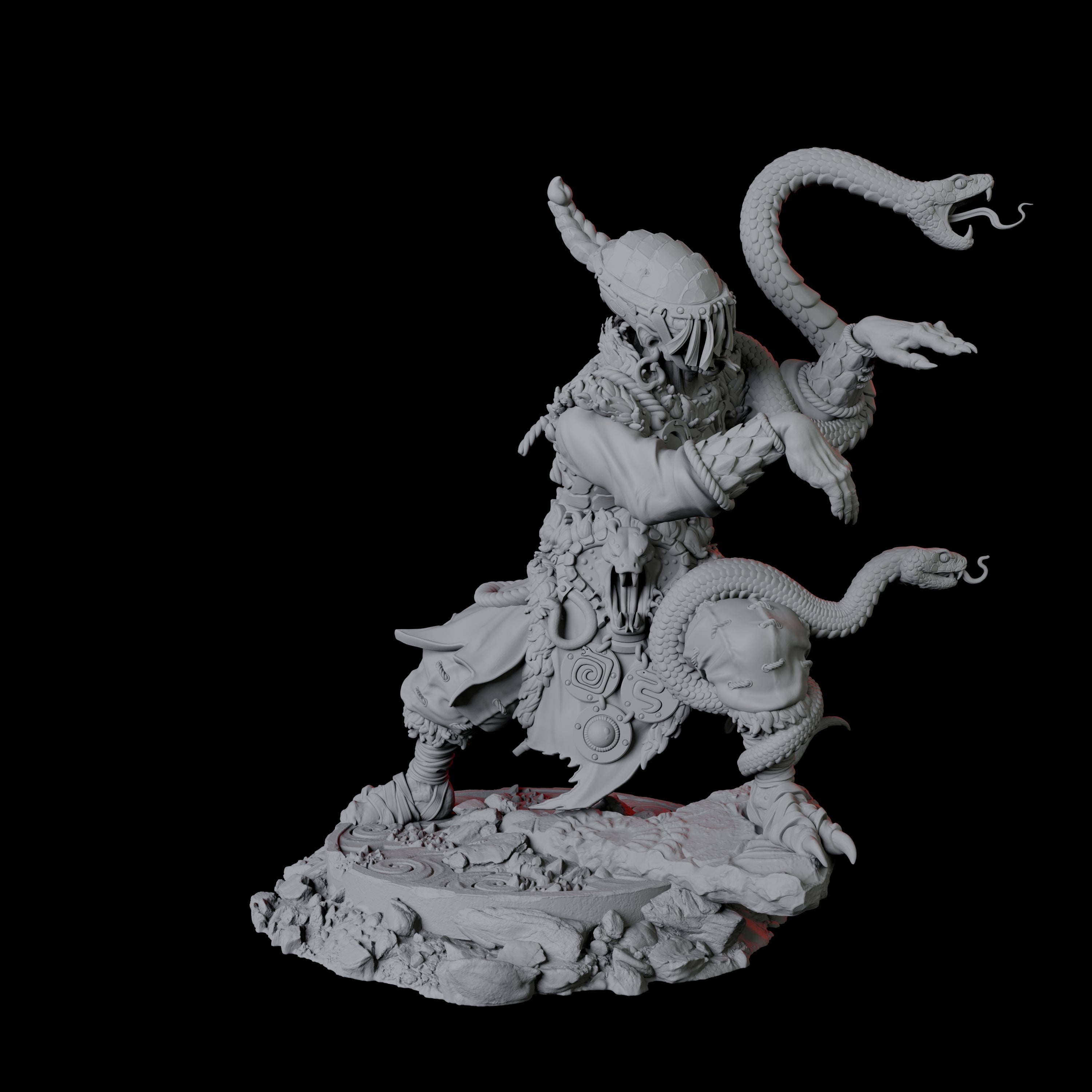Four Yuan-Ti Snake Charmers Miniature for Dungeons and Dragons, Pathfinder or other TTRPGs