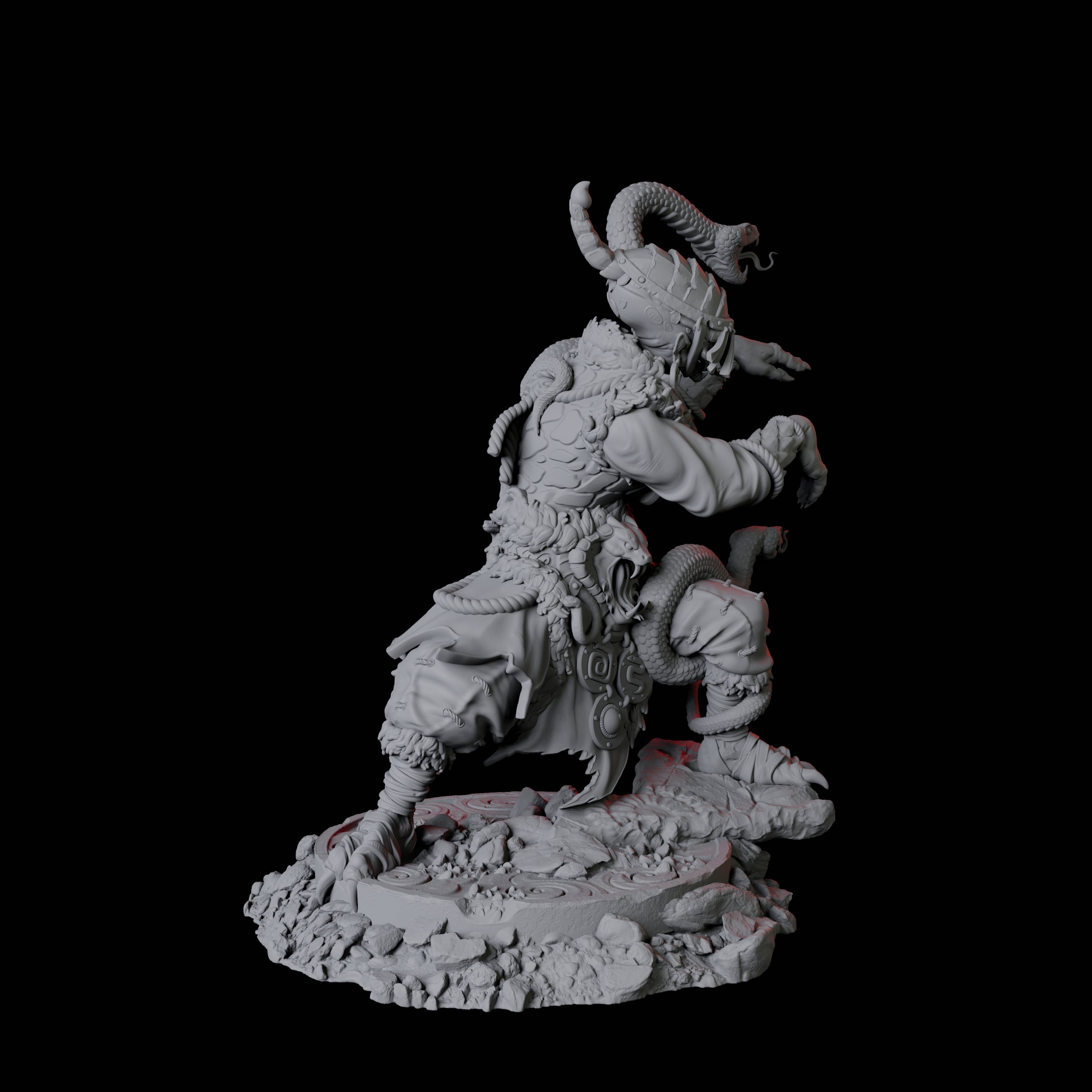 Four Yuan-Ti Snake Charmers Miniature for Dungeons and Dragons, Pathfinder or other TTRPGs