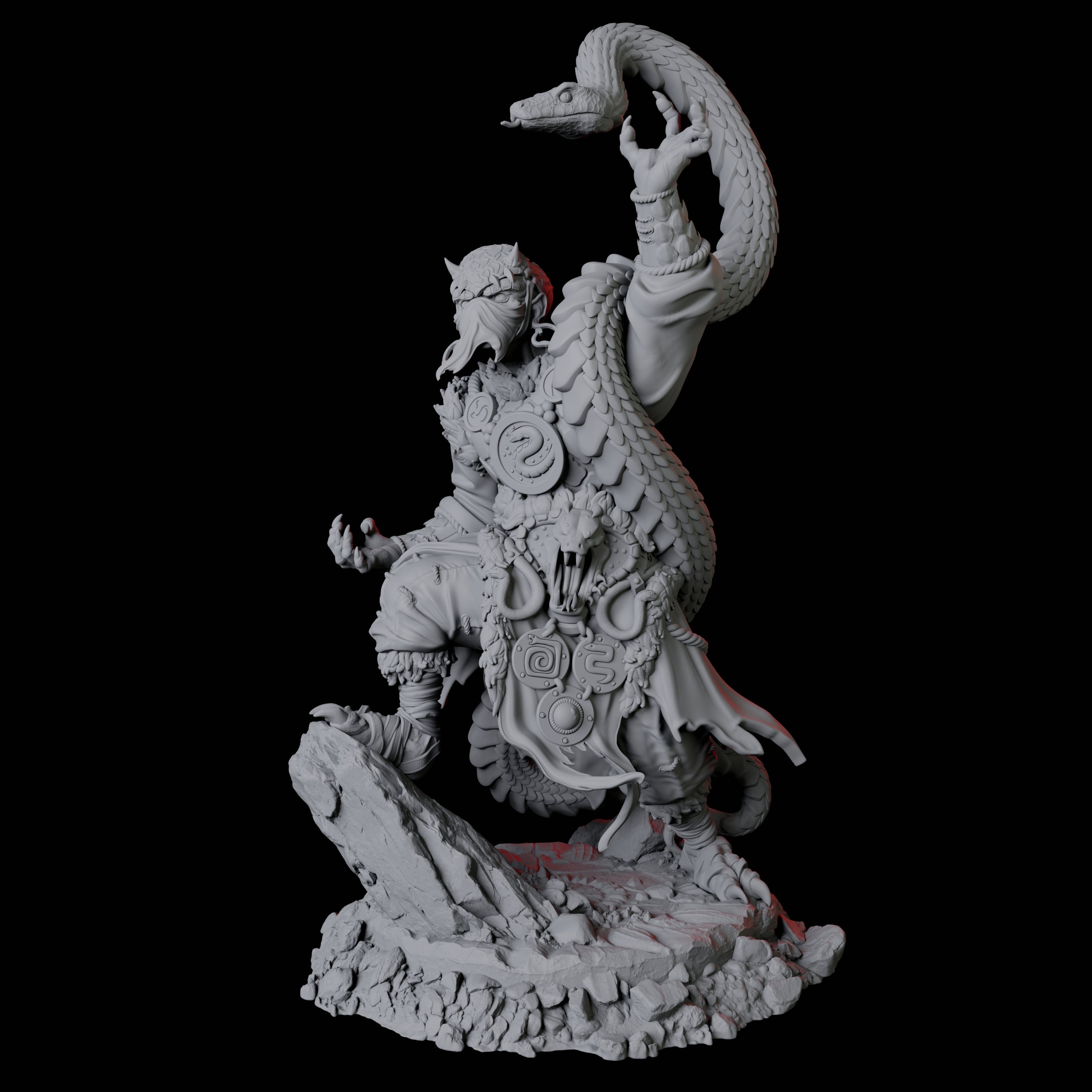 Four Yuan-Ti Snake Charmers Miniature for Dungeons and Dragons, Pathfinder or other TTRPGs
