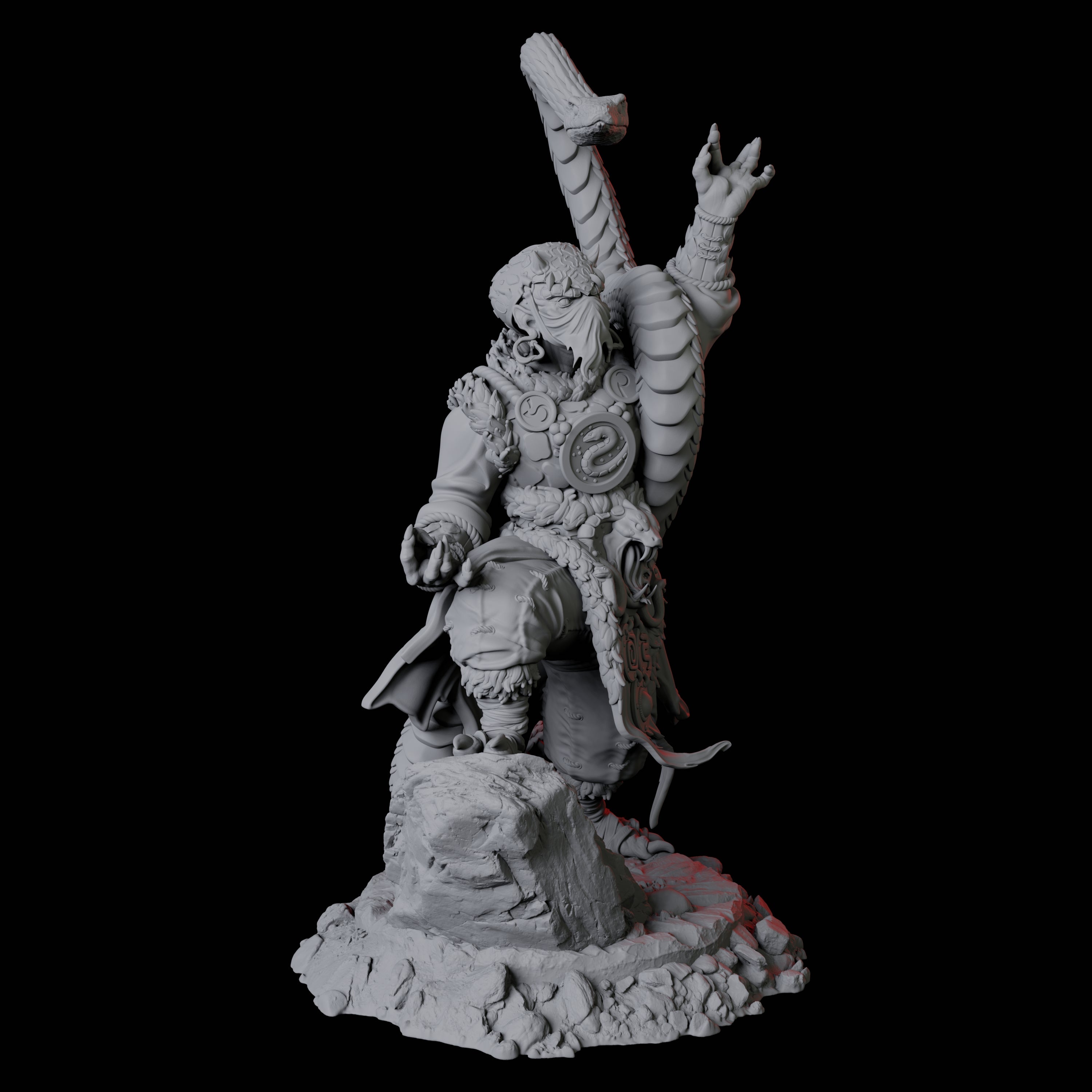 Four Yuan-Ti Snake Charmers Miniature for Dungeons and Dragons, Pathfinder or other TTRPGs