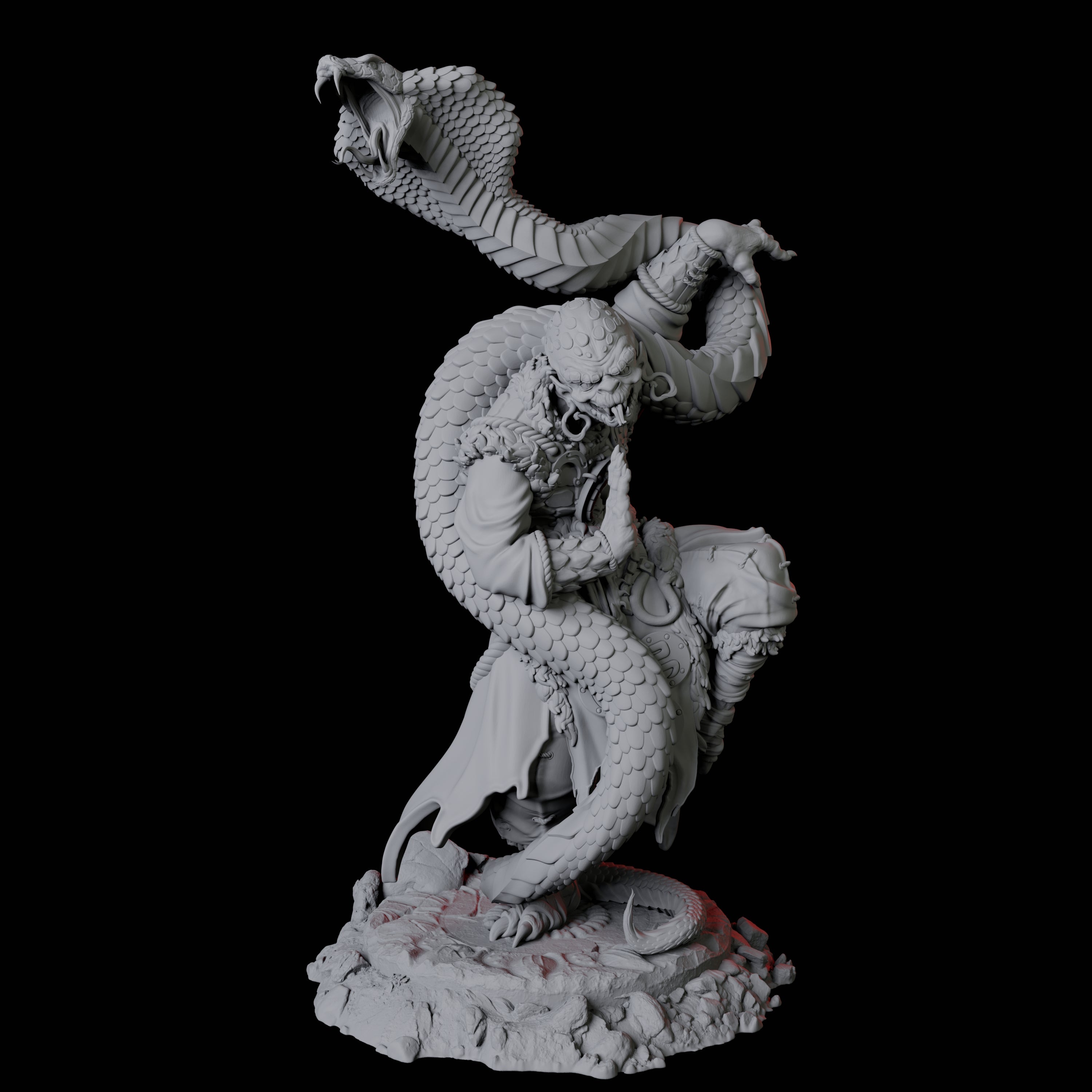 Four Yuan-Ti Snake Charmers Miniature for Dungeons and Dragons, Pathfinder or other TTRPGs