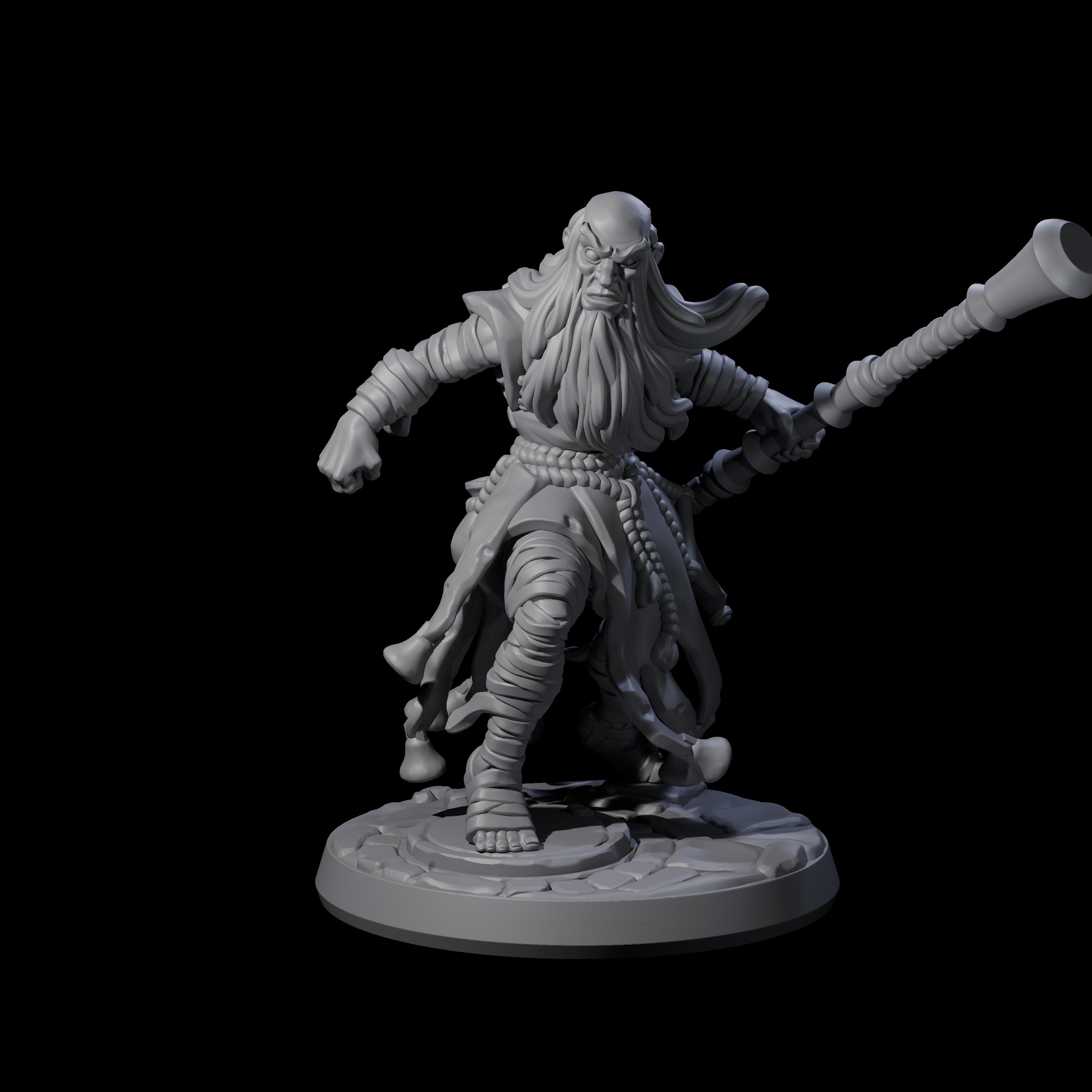 Frenetic Warrior Priest Miniature for Dungeons and Dragons, Pathfinder or other TTRPGs