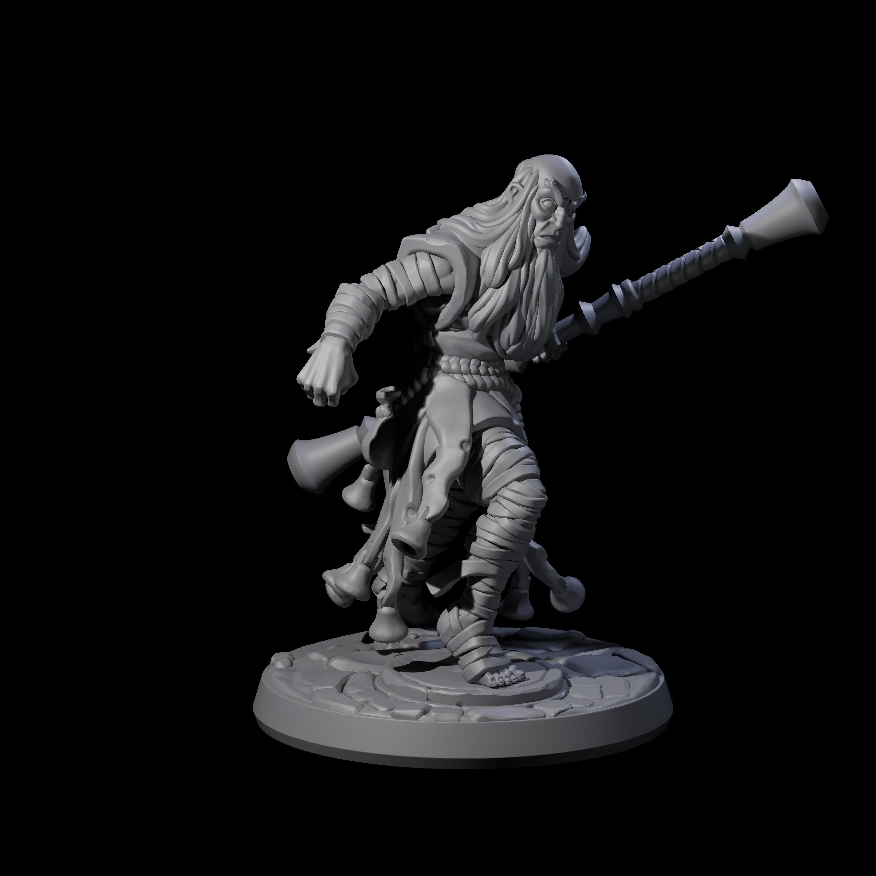 Frenetic Warrior Priest Miniature for Dungeons and Dragons, Pathfinder or other TTRPGs