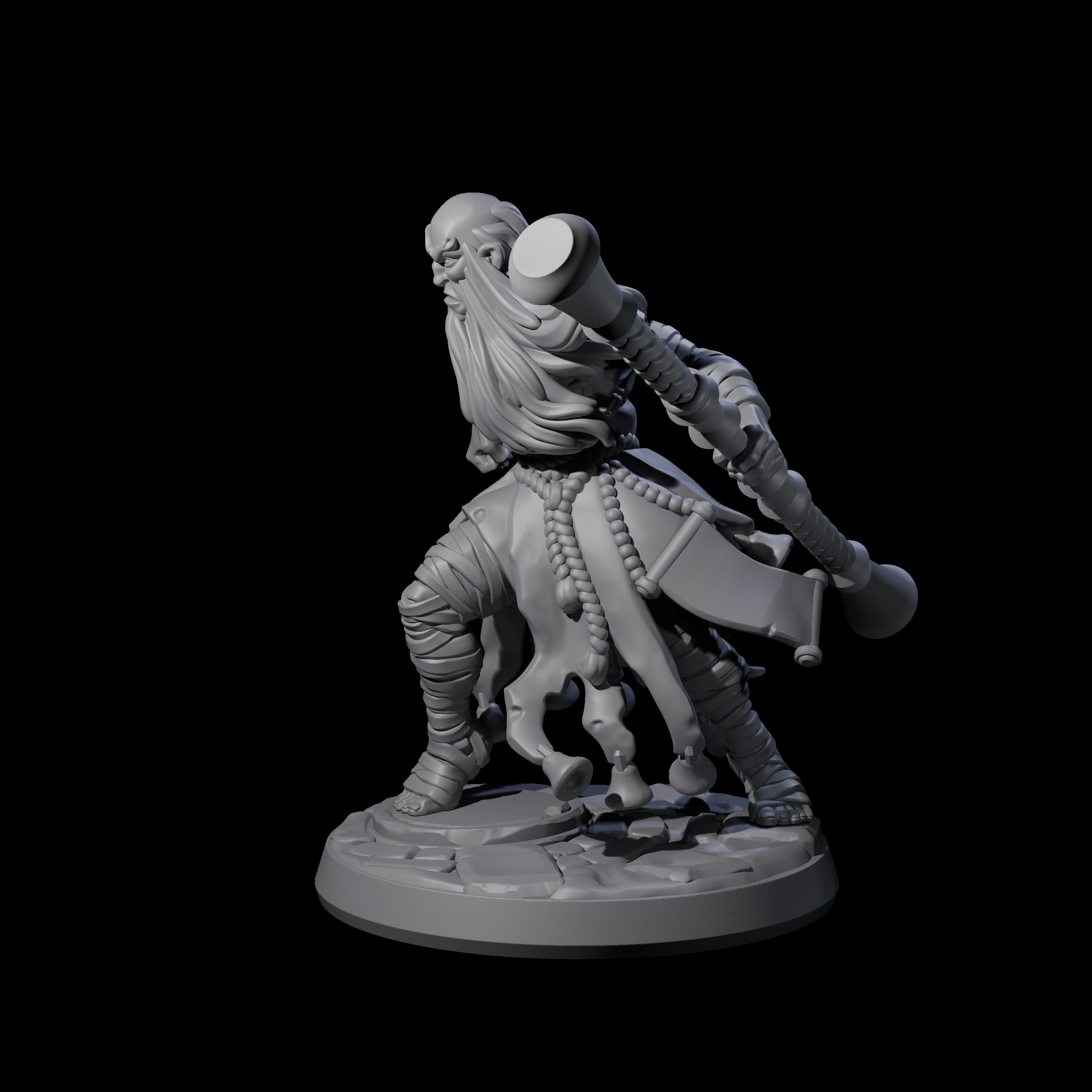 Frenetic Warrior Priest Miniature for Dungeons and Dragons, Pathfinder or other TTRPGs