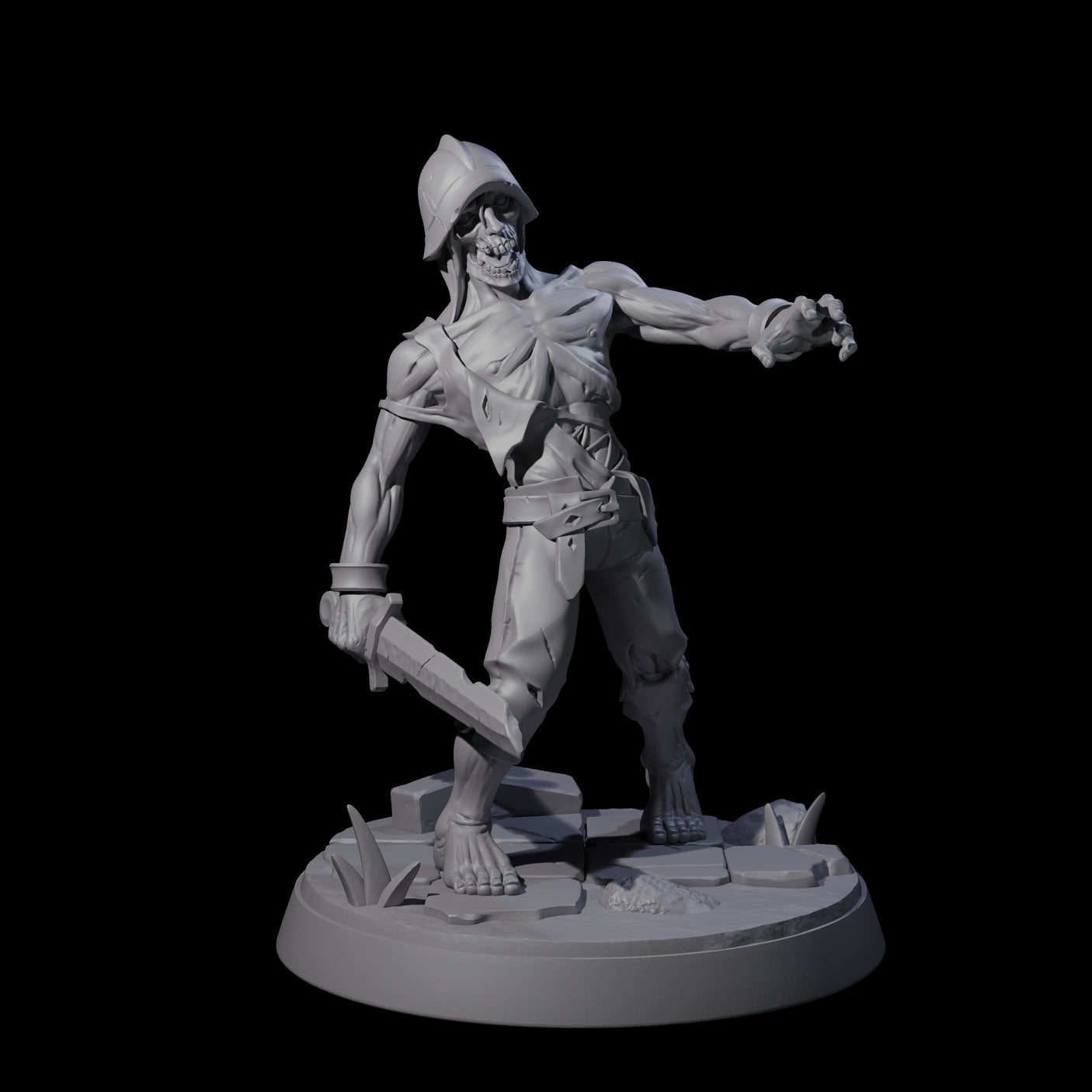 Freshly Risen Zombie Soldier A Miniature for Dungeons and Dragons, Pathfinder or other TTRPGs