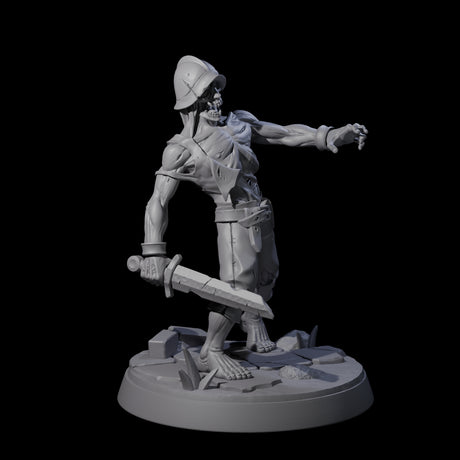 Freshly Risen Zombie Soldier A Miniature for Dungeons and Dragons, Pathfinder or other TTRPGs