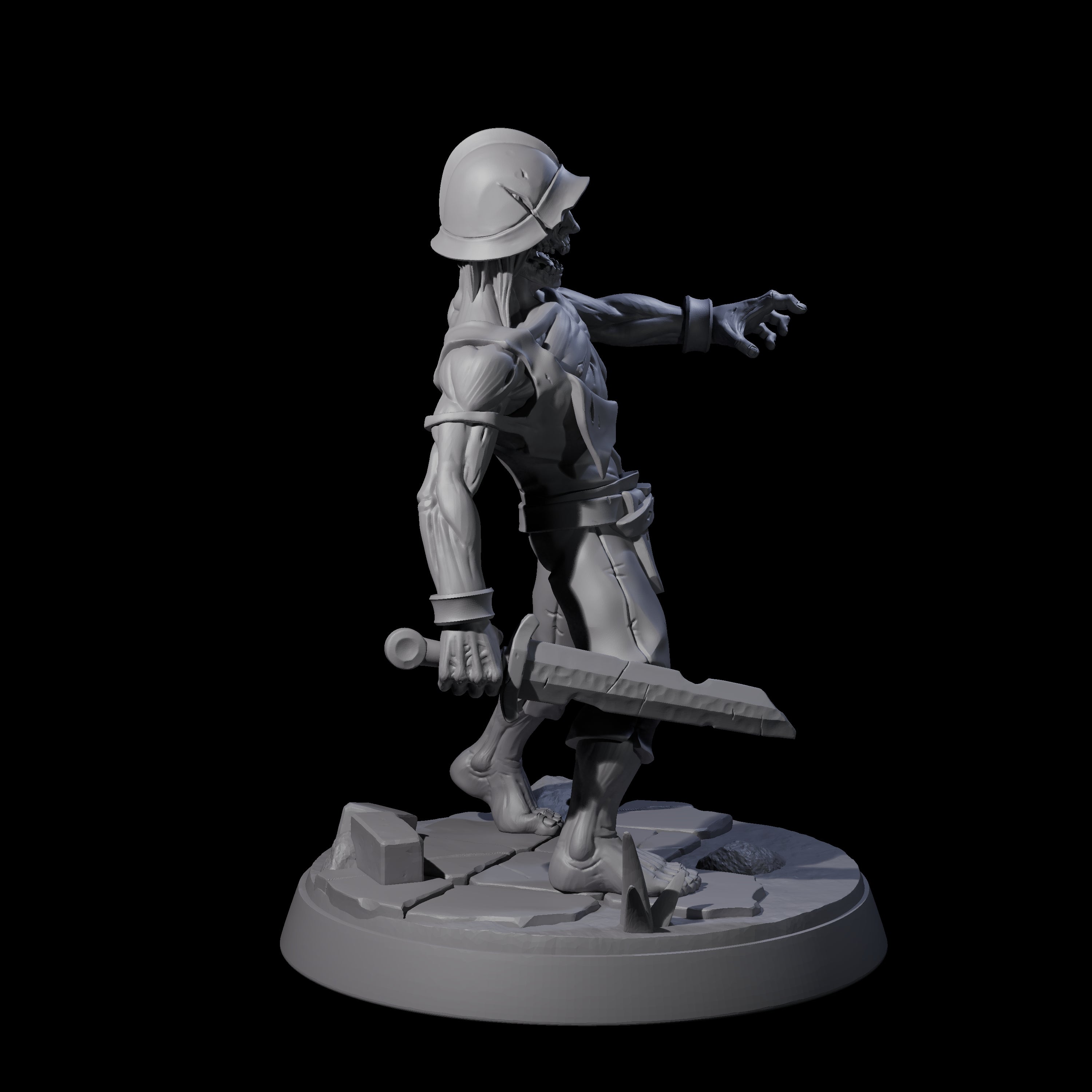 Freshly Risen Zombie Soldier A Miniature for Dungeons and Dragons, Pathfinder or other TTRPGs