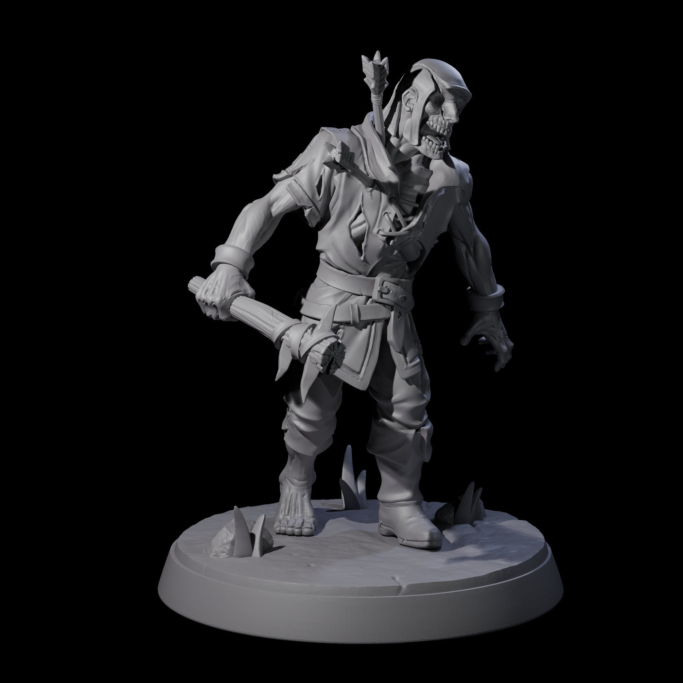 Freshly Risen Zombie Soldier C Miniature for Dungeons and Dragons, Pathfinder or other TTRPGs
