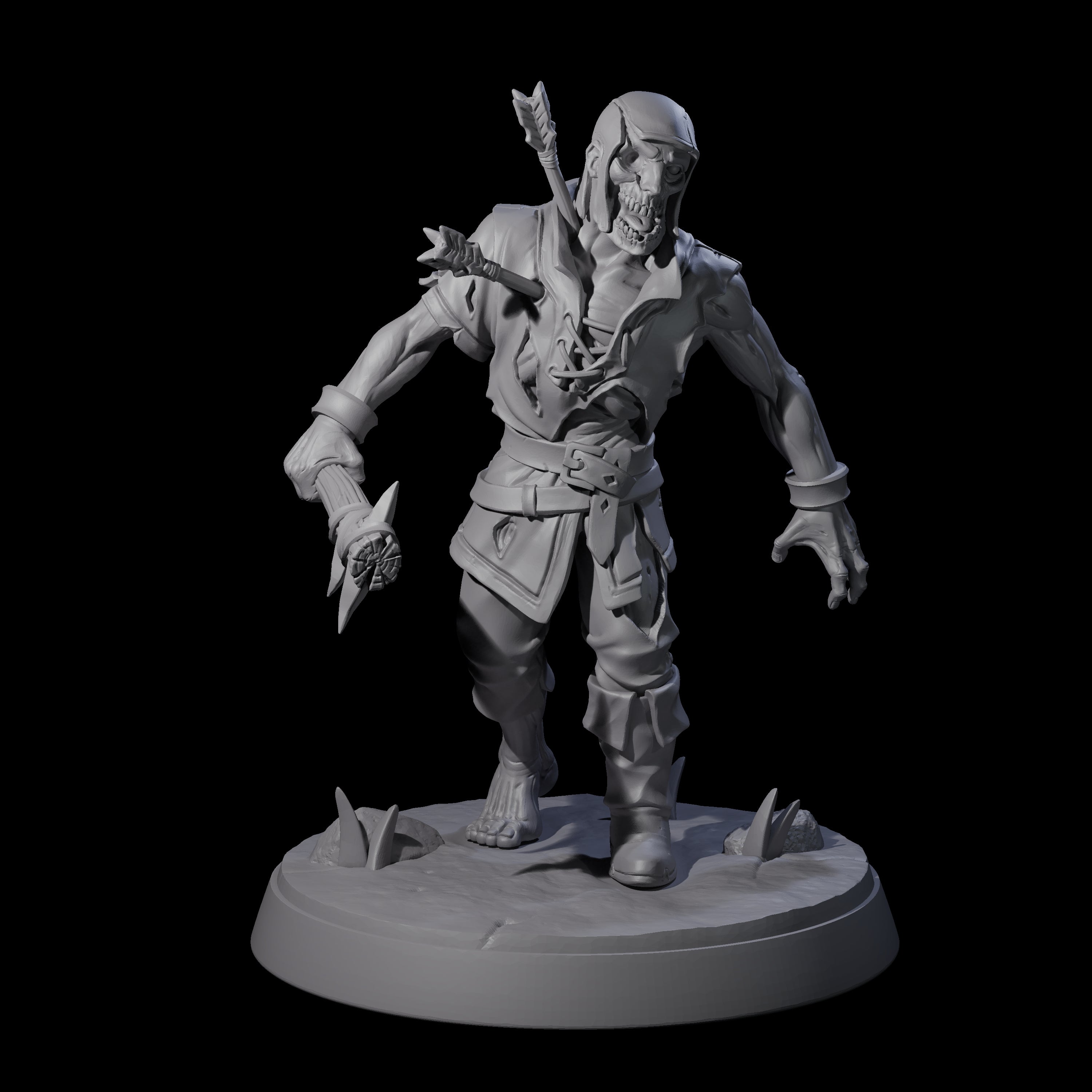 Freshly Risen Zombie Soldier C Miniature for Dungeons and Dragons, Pathfinder or other TTRPGs