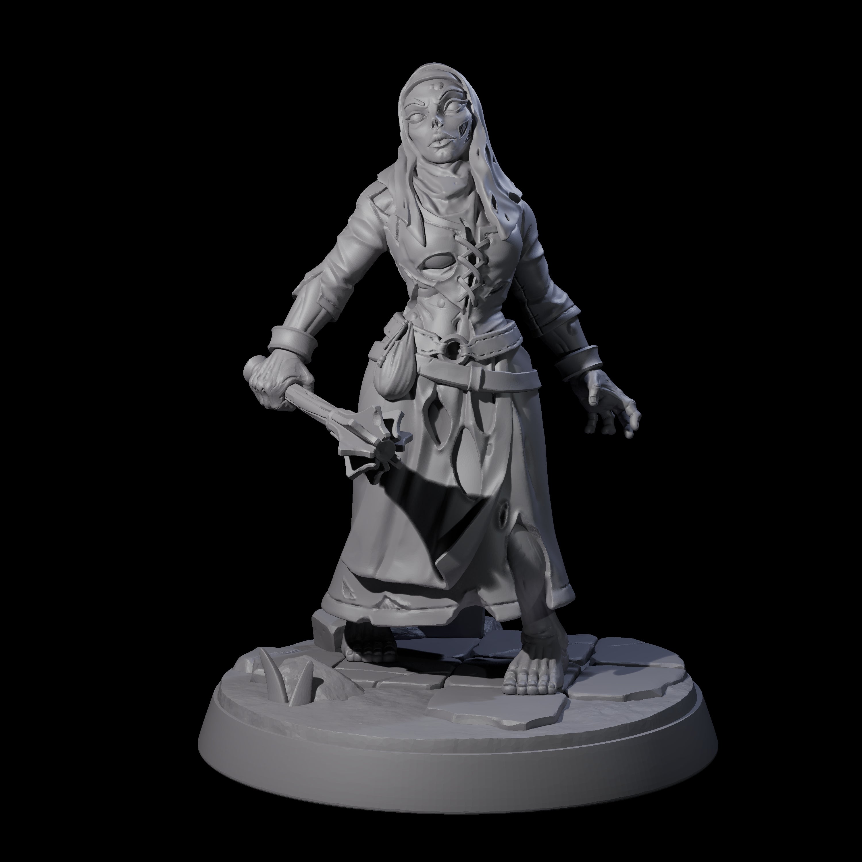 Freshly Risen Zombie Soldiers Miniature for Dungeons and Dragons, Pathfinder or other TTRPGs