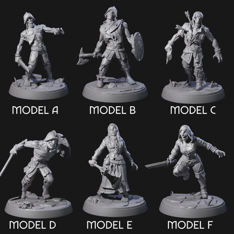 Freshly Risen Zombie Soldiers Miniature for Dungeons and Dragons, Pathfinder or other TTRPGs