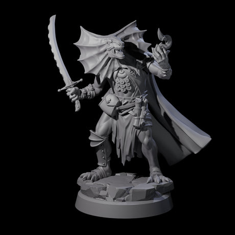 Frilled Lizardfolk Arcane Trickster Miniature for Dungeons and Dragons, Pathfinder or other TTRPGs