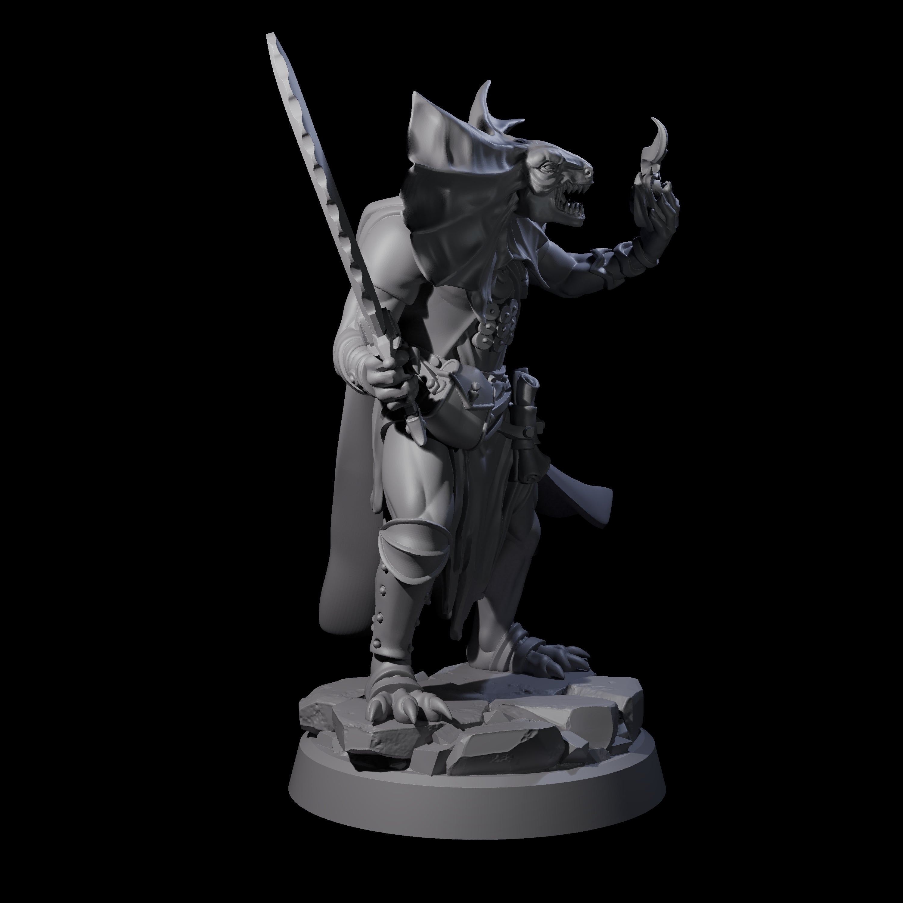 Frilled Lizardfolk Arcane Trickster Miniature for Dungeons and Dragons, Pathfinder or other TTRPGs