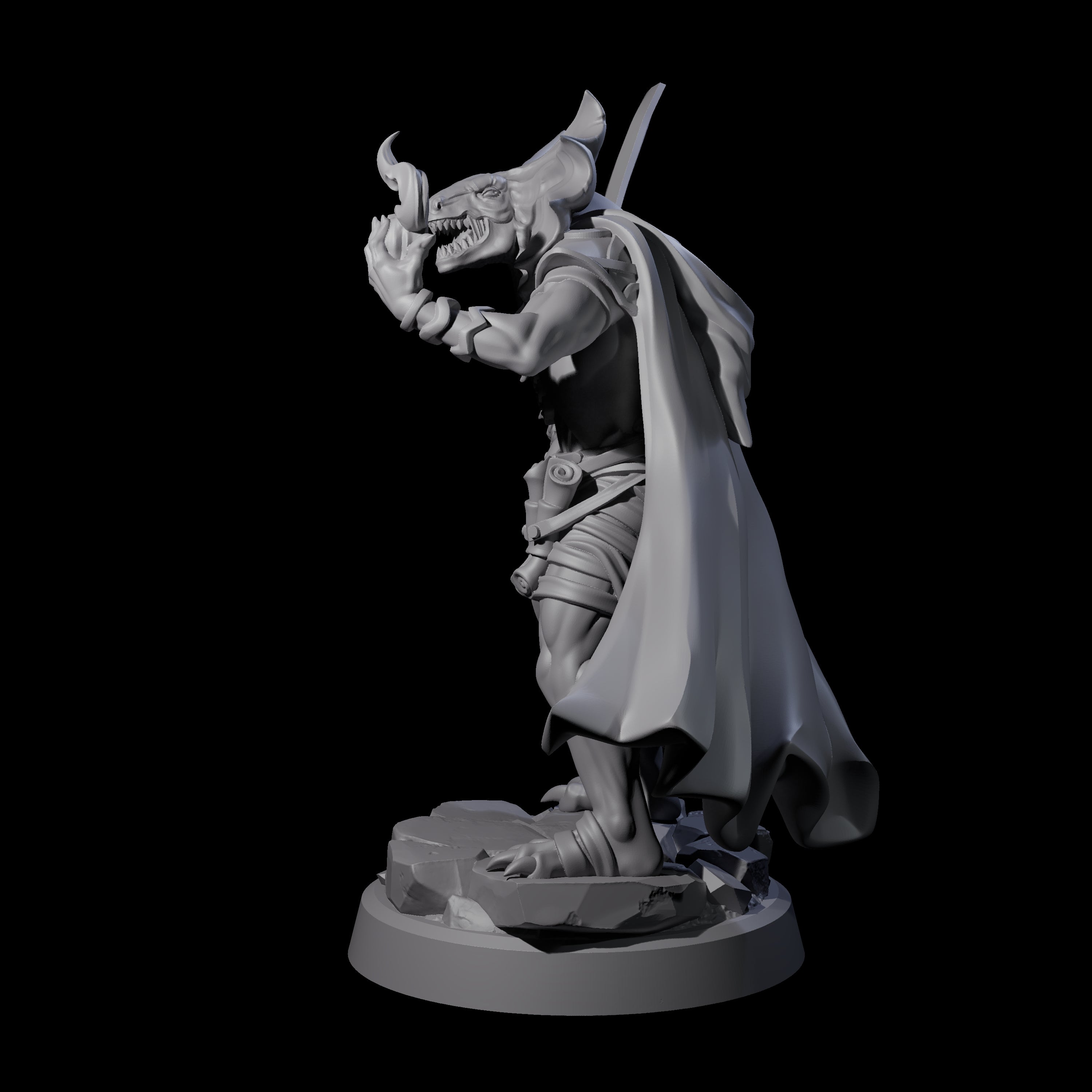 Frilled Lizardfolk Arcane Trickster Miniature for Dungeons and Dragons, Pathfinder or other TTRPGs